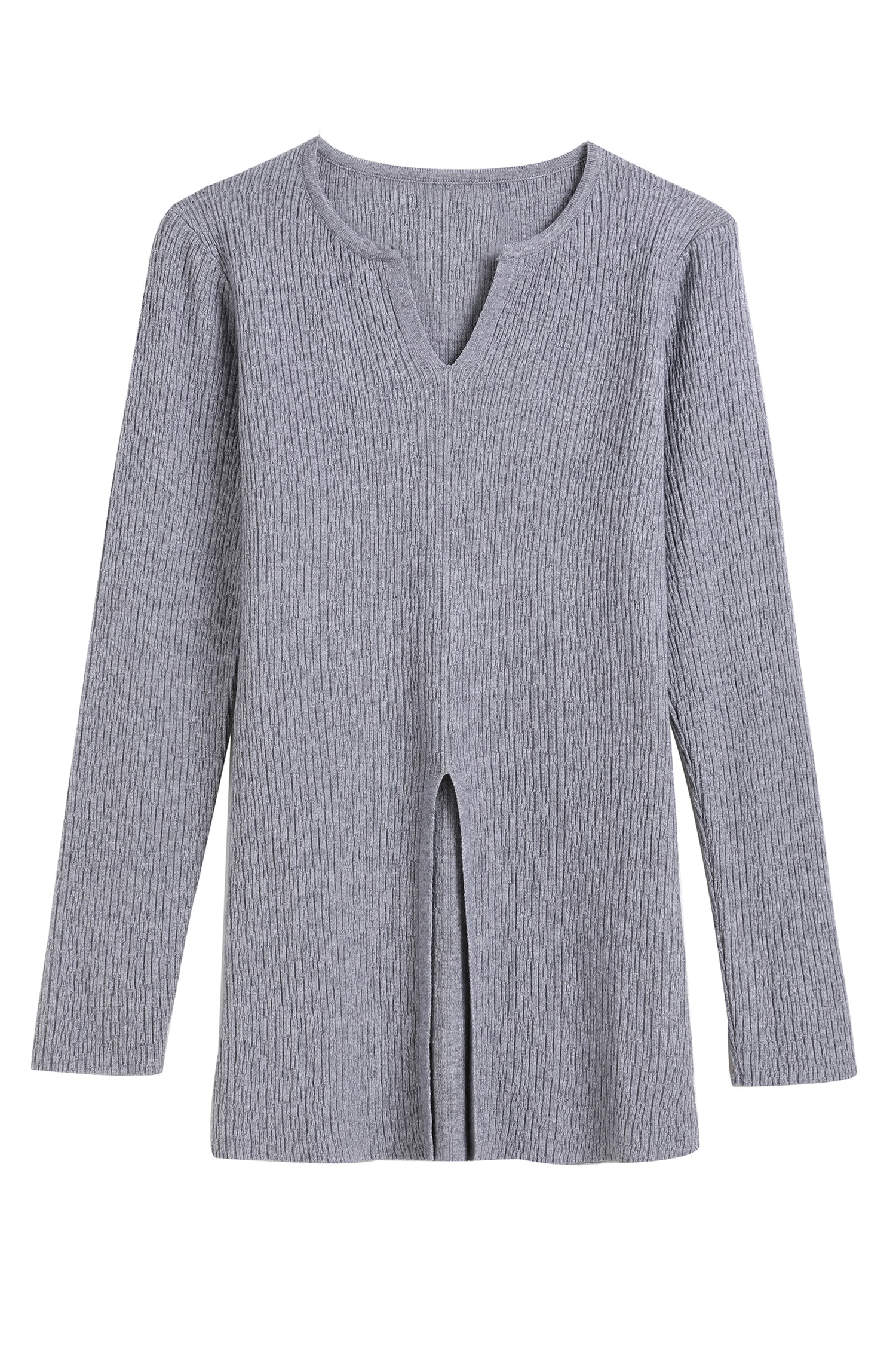 ElsieV-neckSlitHemKnitTop2