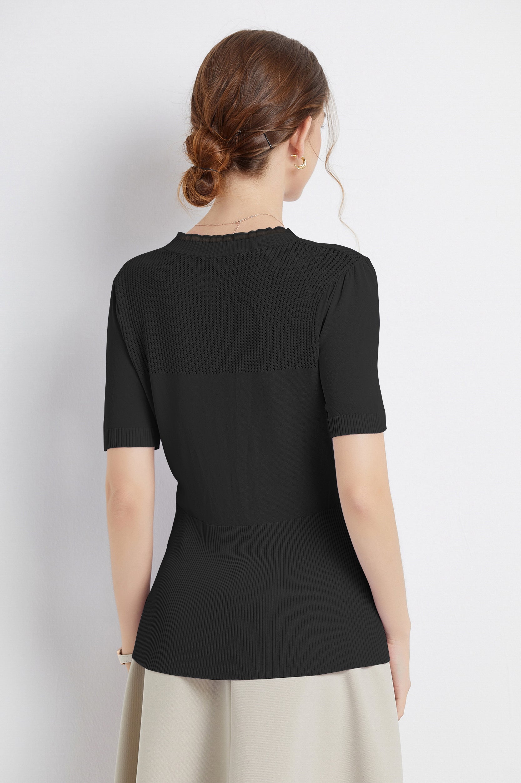 HeidiOrganzaNeckMeshKnitTopBlack1