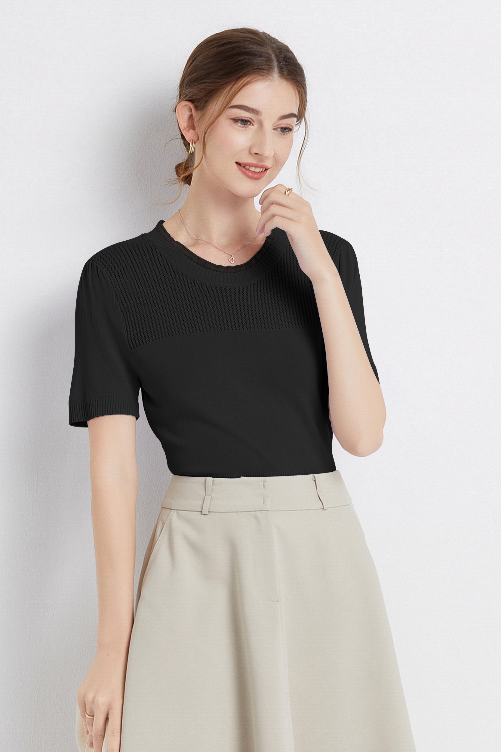 HeidiOrganzaNeckMeshKnitTopBlack3