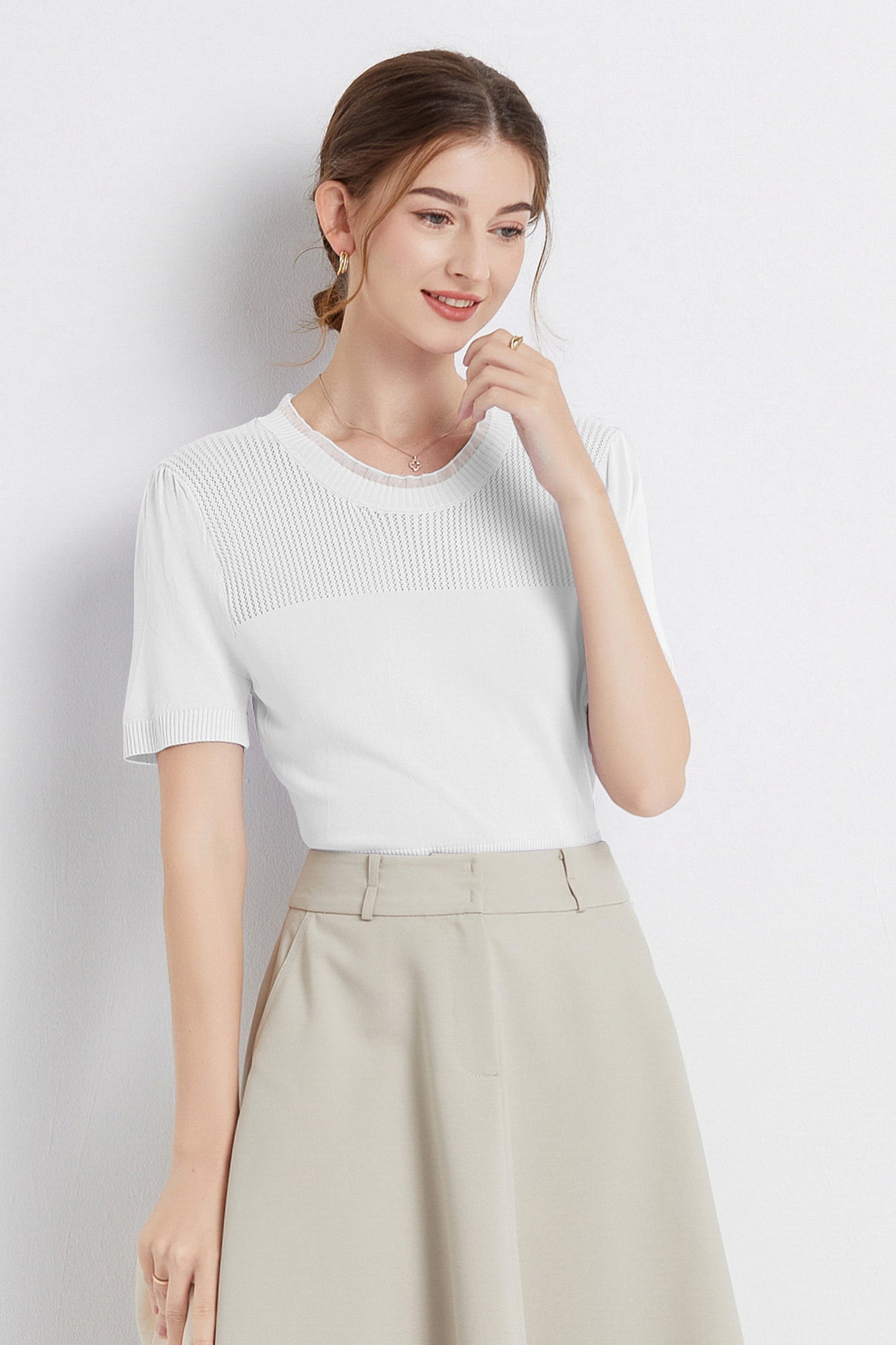 HeidiOrganzaNeckMeshKnitTopWhite3