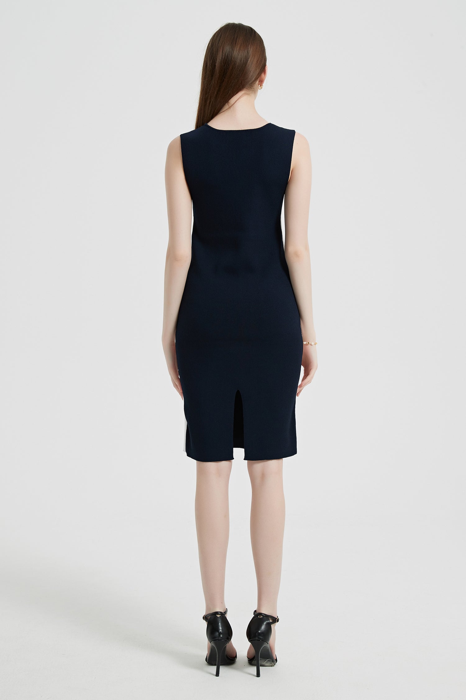 Aega Stretch Knit Contrast Trim Midi Dress