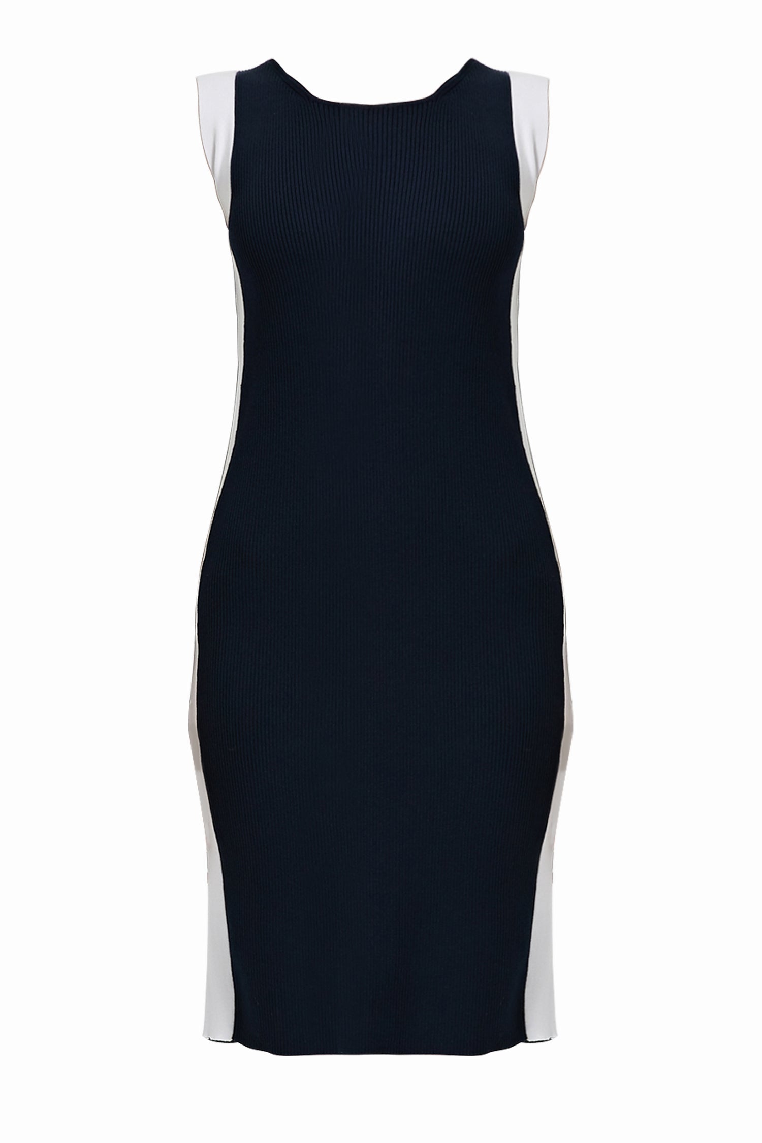 Aega Stretch Knit Contrast Trim Midi Dress