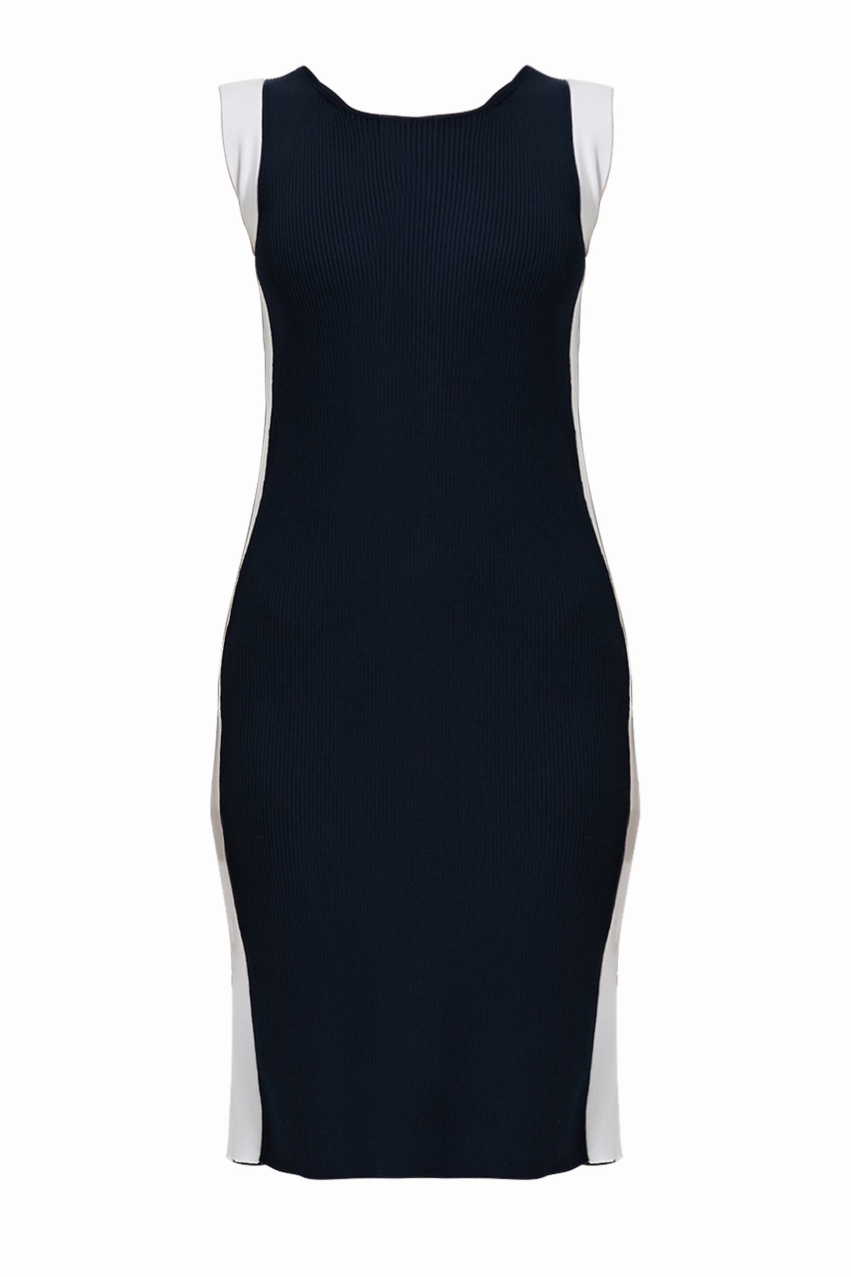 Aega Stretch Knit Contrast Trim Midi Dress