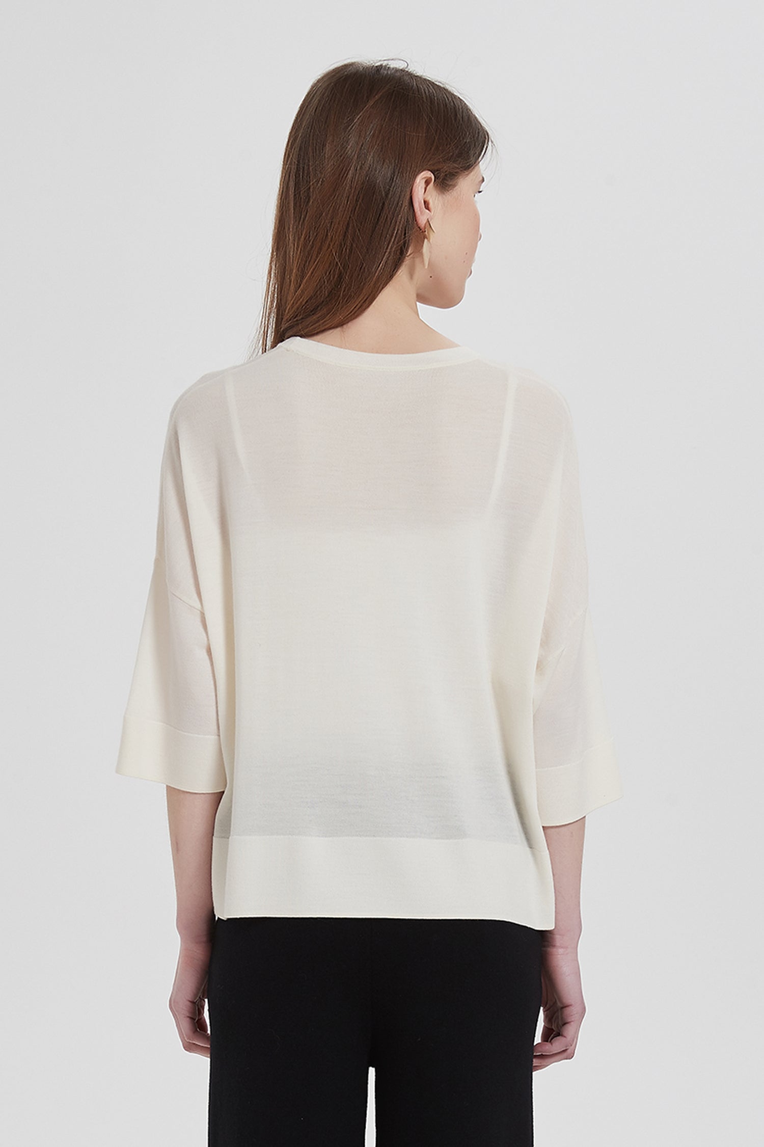 Analyzing image    SKYEAira3_4SleeveMerinoWoolSweaterBack