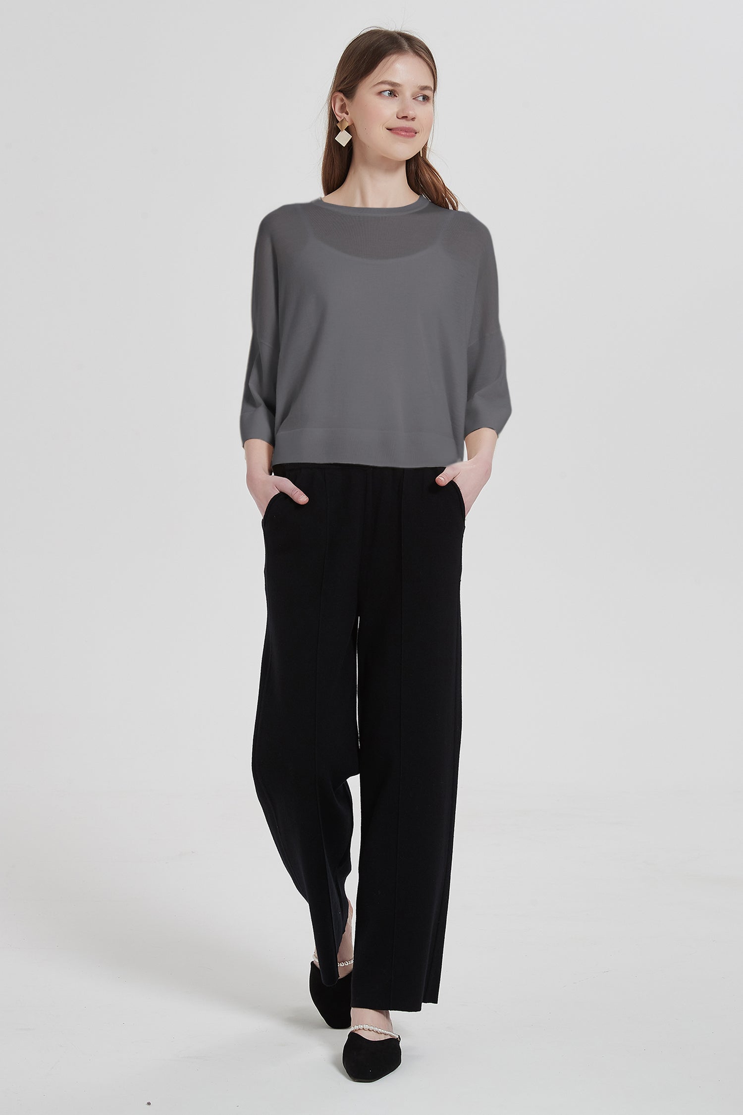 Analyzing image    SKYEAira3_4SleeveMerinoWoolSweater_6