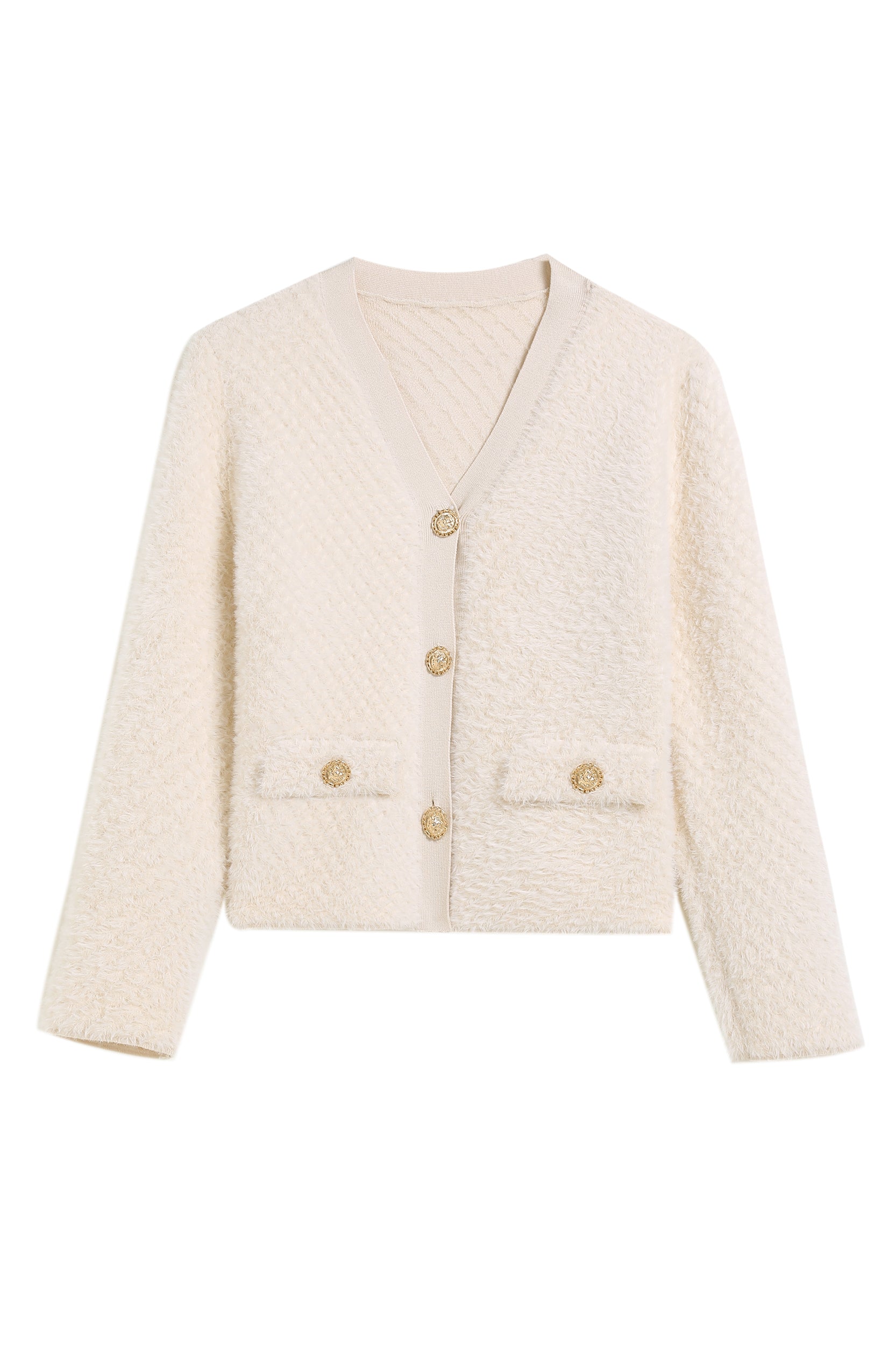 SKYEAlexandraV-neckFauxFurCardigan_7