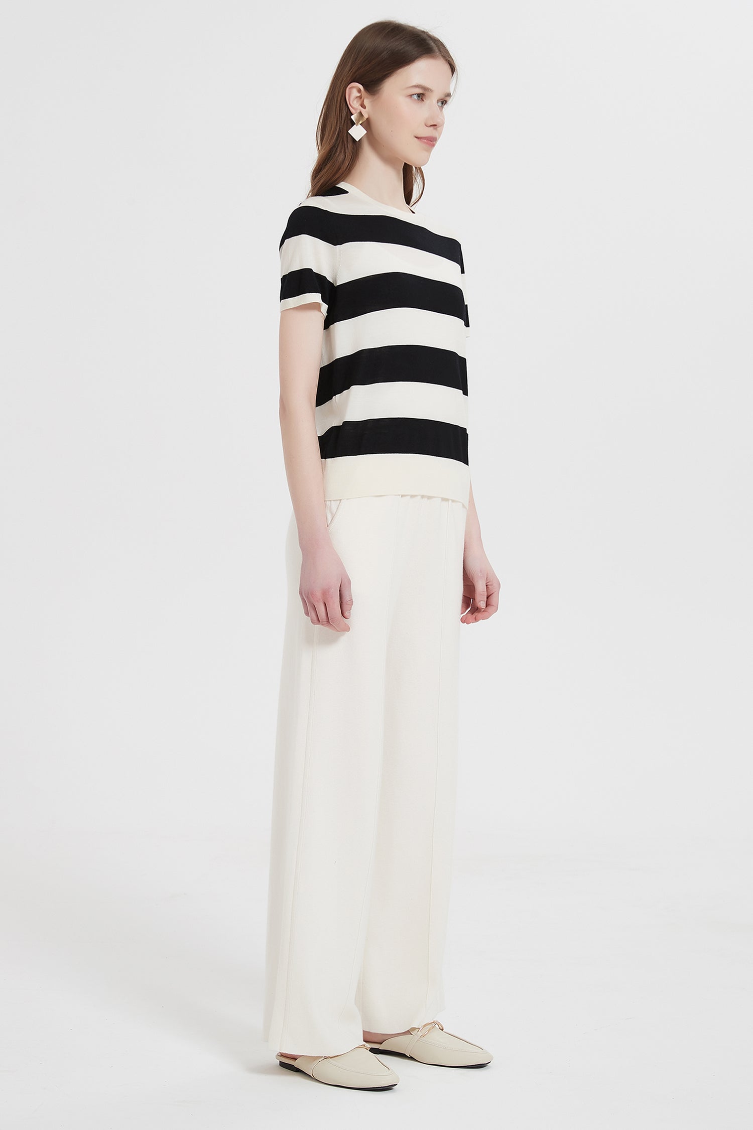 Arlene Striped Merino Wool Top