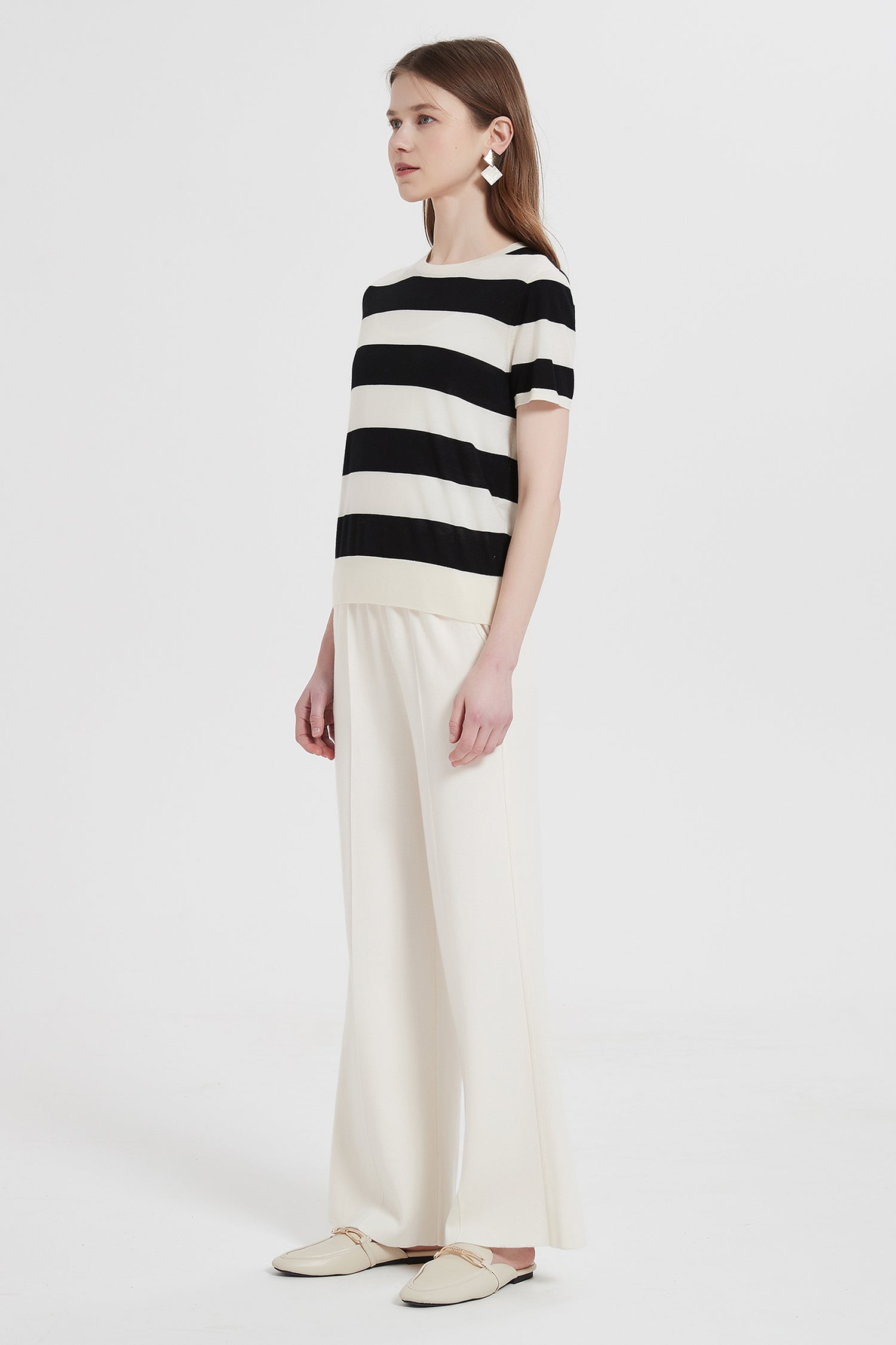 Arlene Striped Merino Wool Top