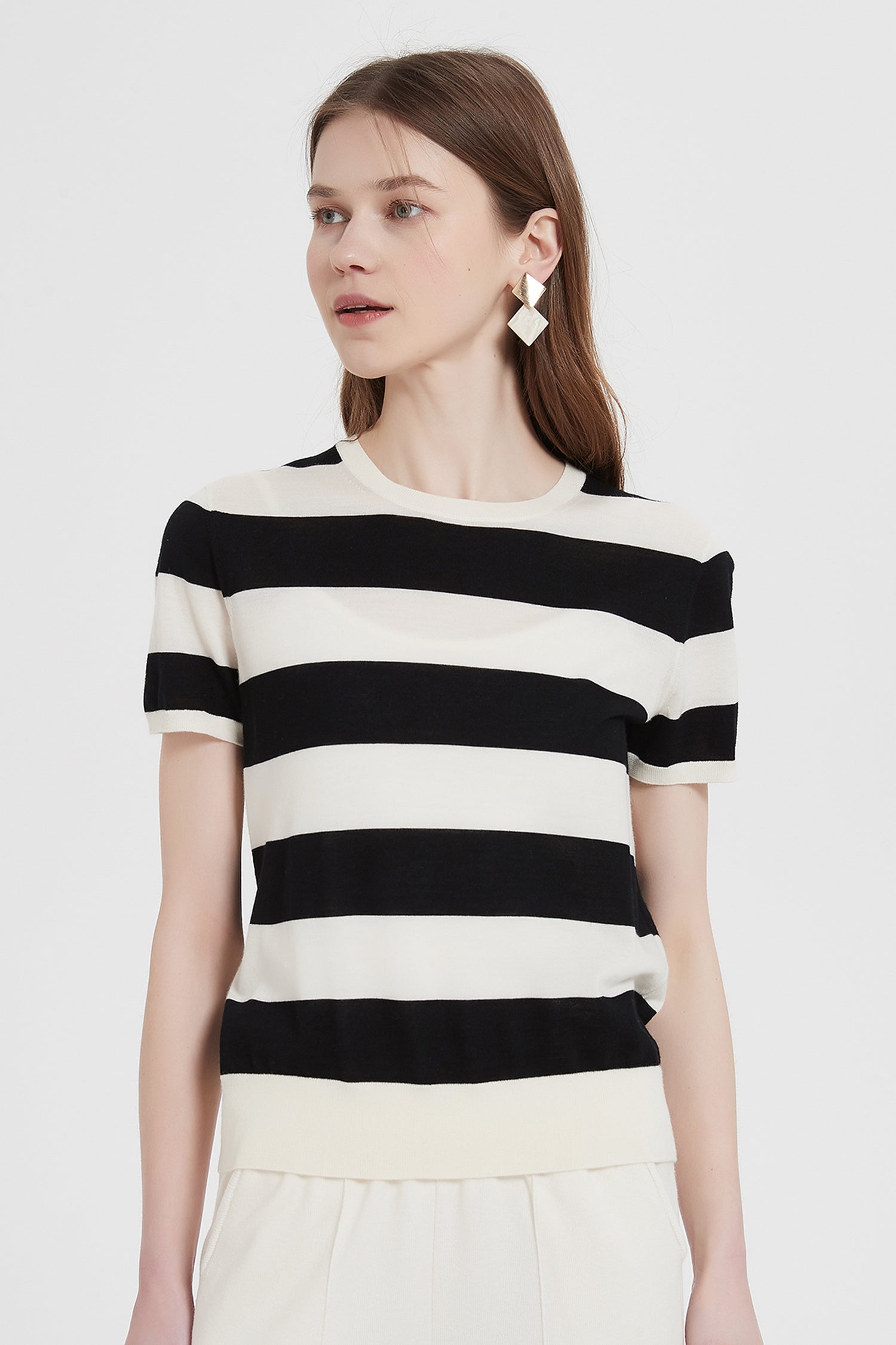 Arlene Striped Merino Wool Top