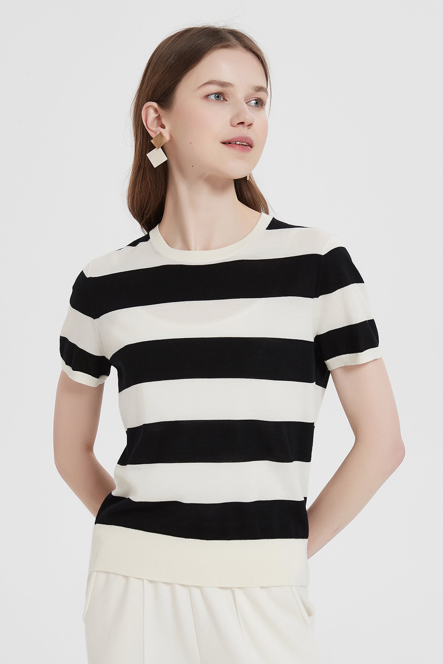 Arlene Striped Merino Wool Top