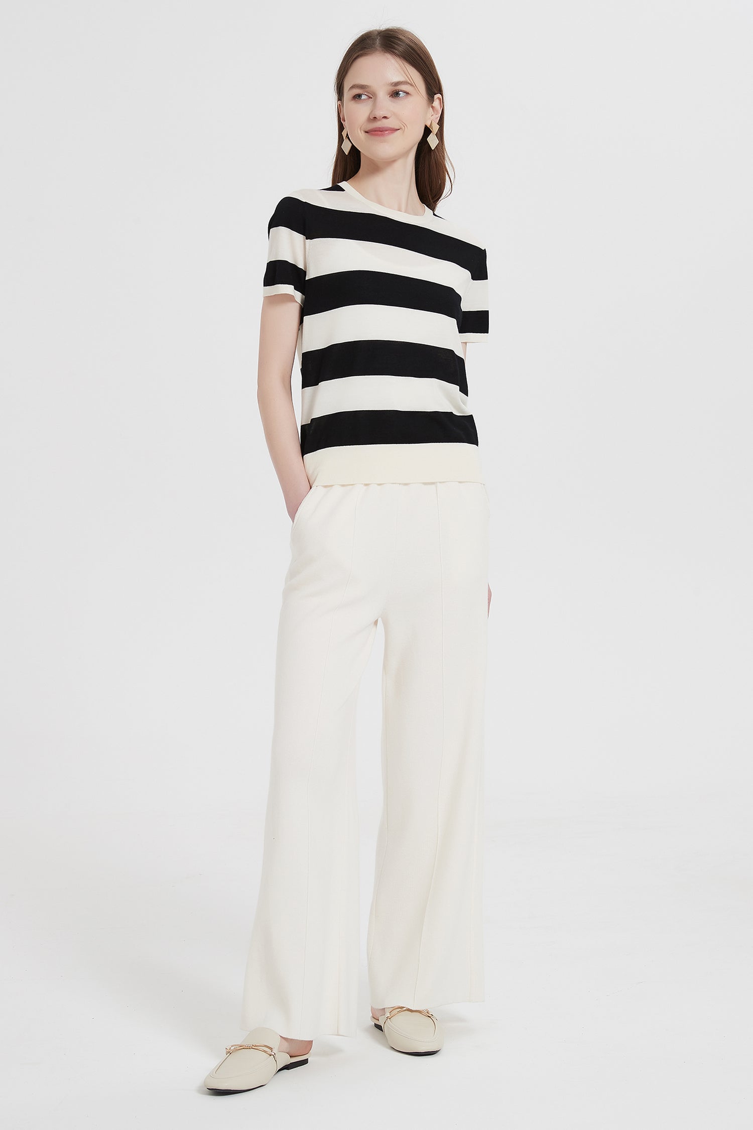 Arlene Striped Merino Wool Top