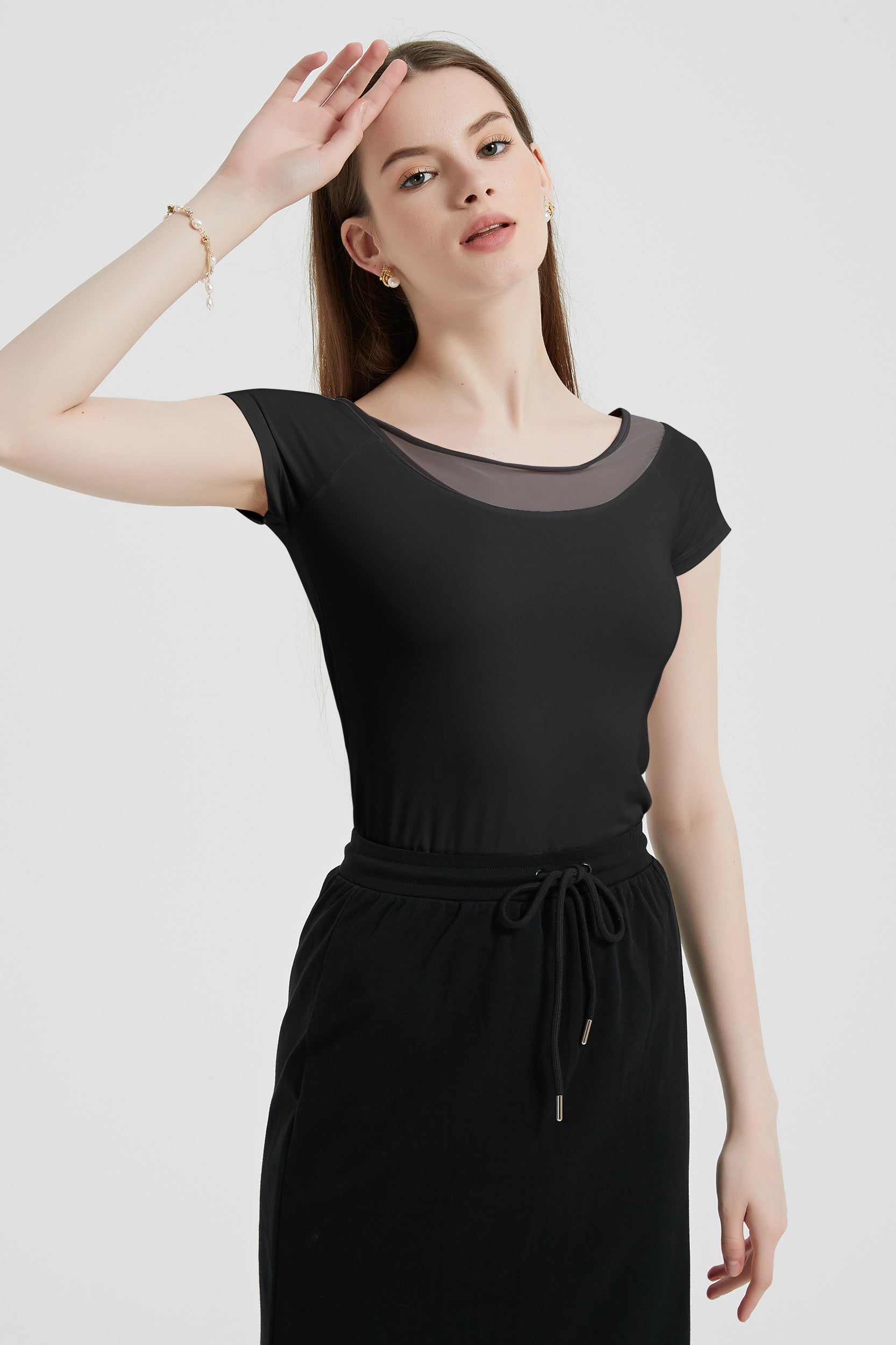SKYEBeatrixmeshscoopneckt-shirtBlack1