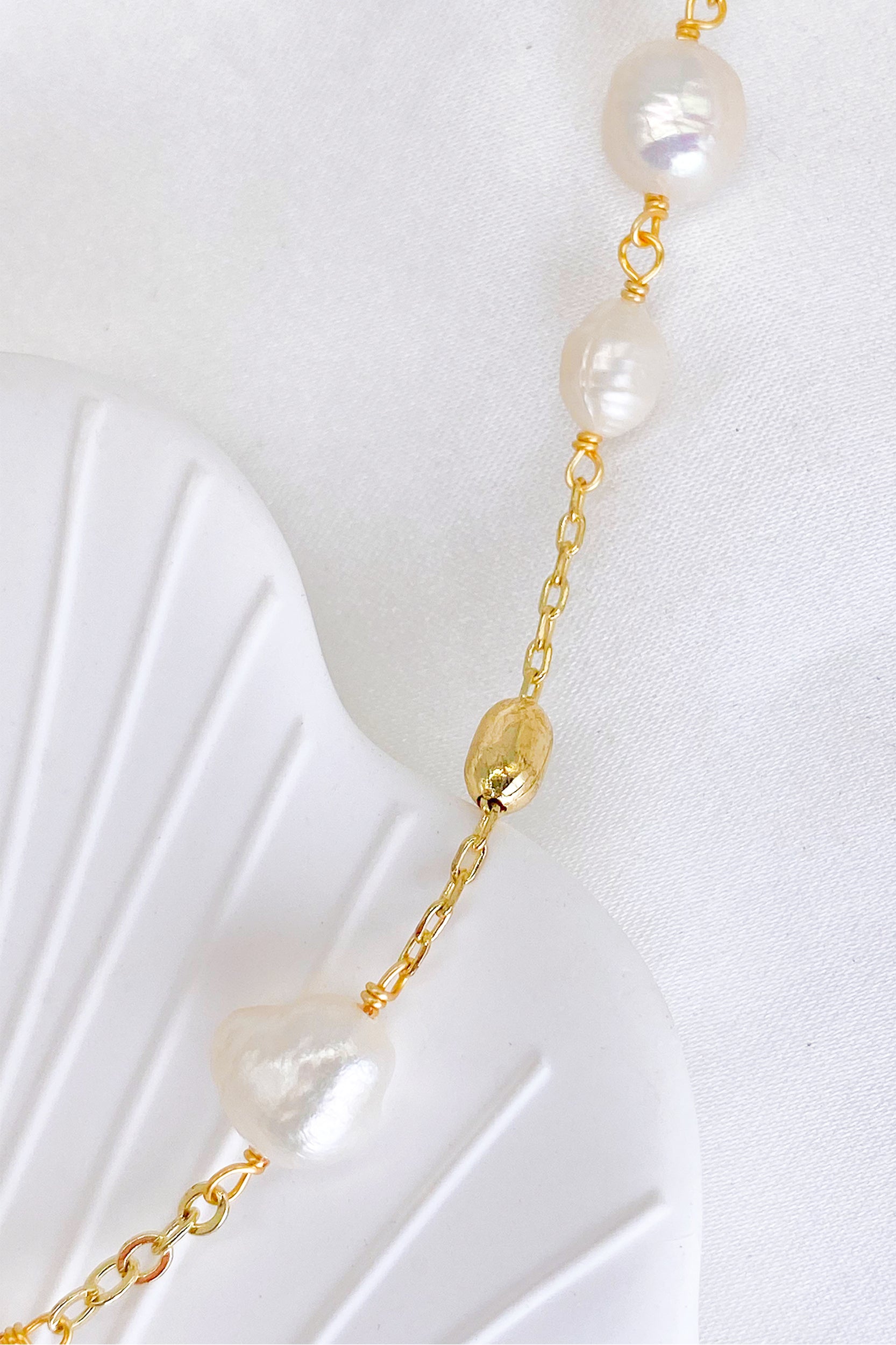 Calista 18K Gold-Filled Nuggets Freshwater Pearl Y-Necklace