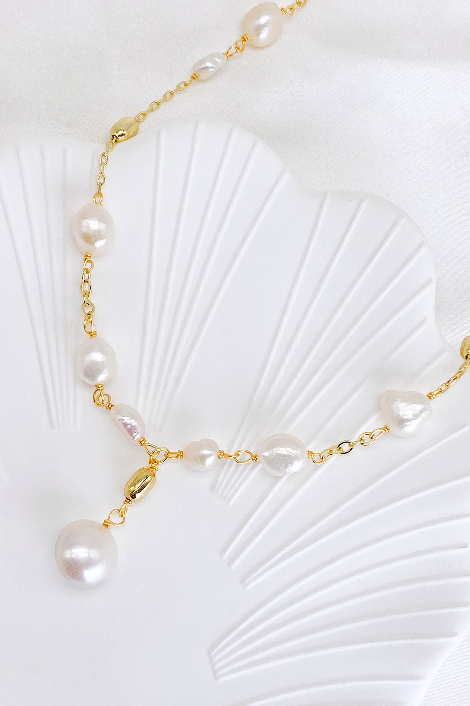 Calista 18K Gold-Filled Nuggets Freshwater Pearl Y-Necklace