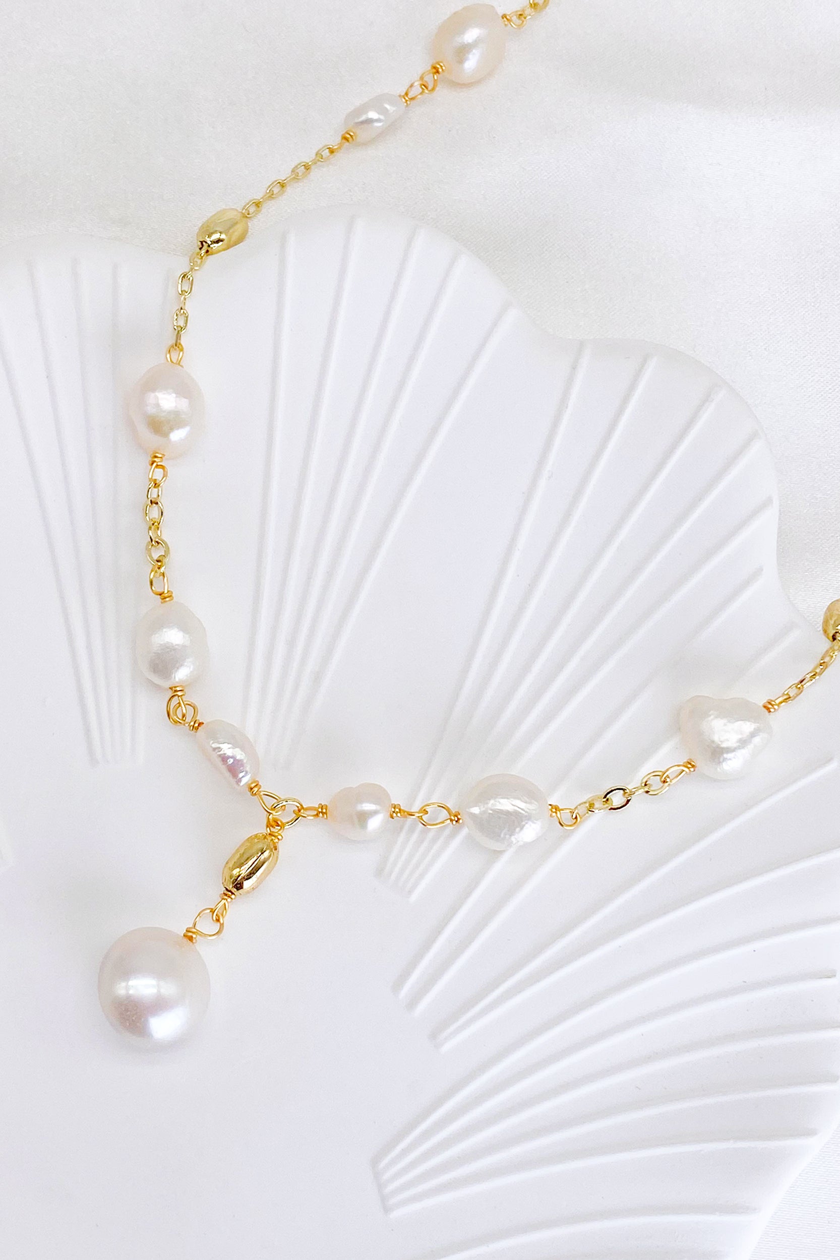 Calista 18K Gold-Filled Nuggets Freshwater Pearl Y-Necklace