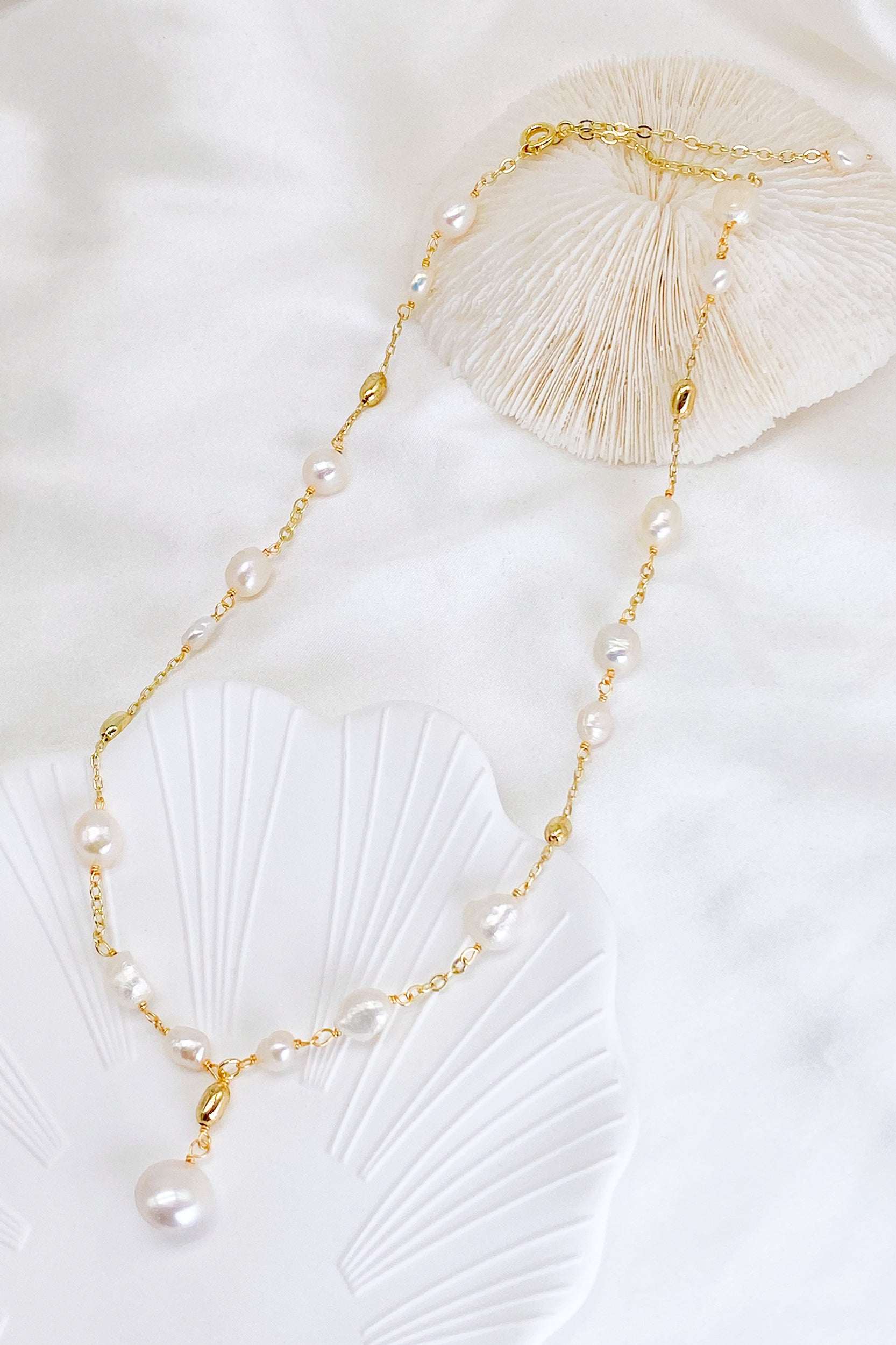 Calista 18K Gold-Filled Nuggets Freshwater Pearl Y-Necklace