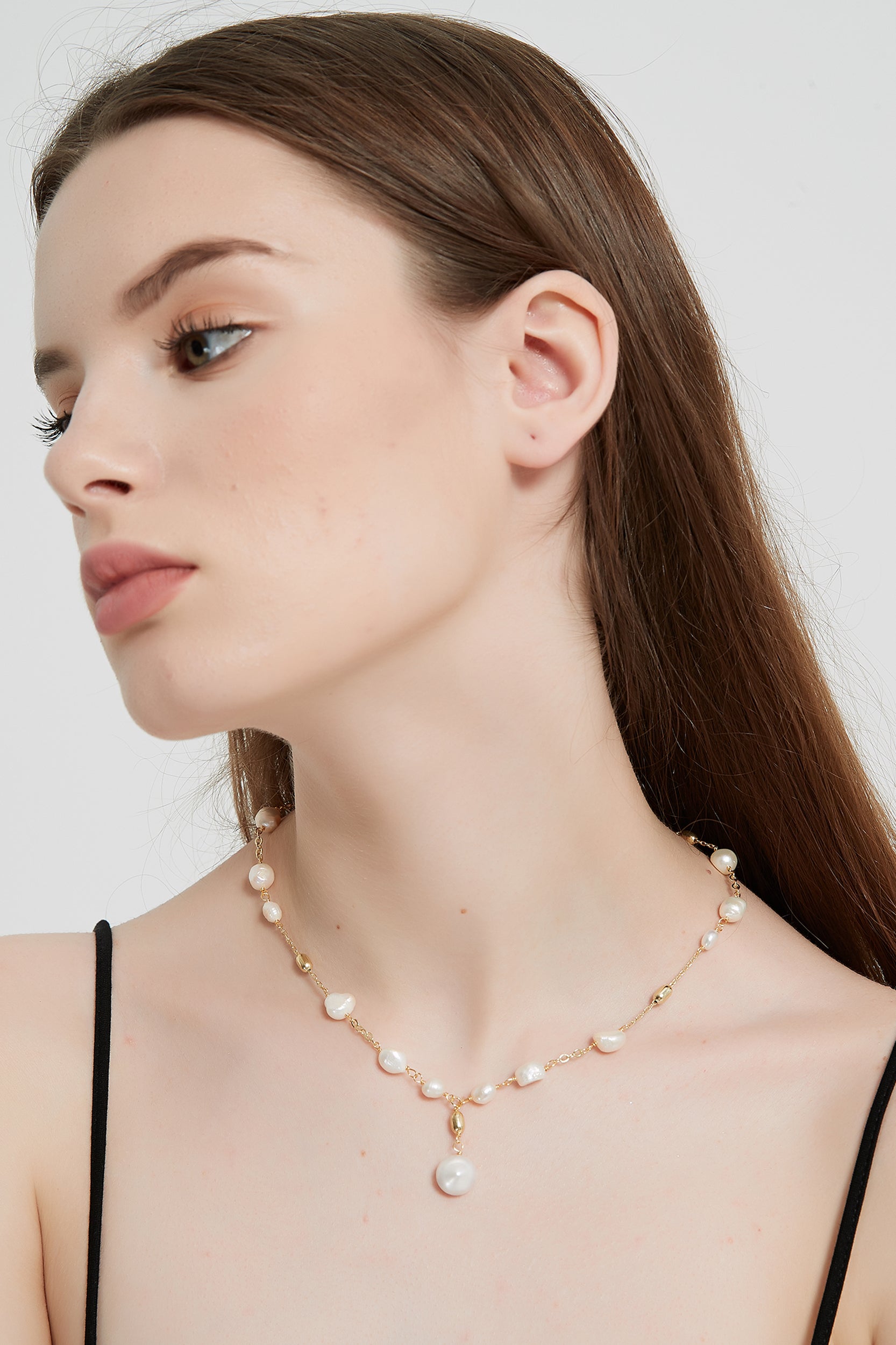 Calista 18K Gold-Filled Nuggets Freshwater Pearl Y-Necklace
