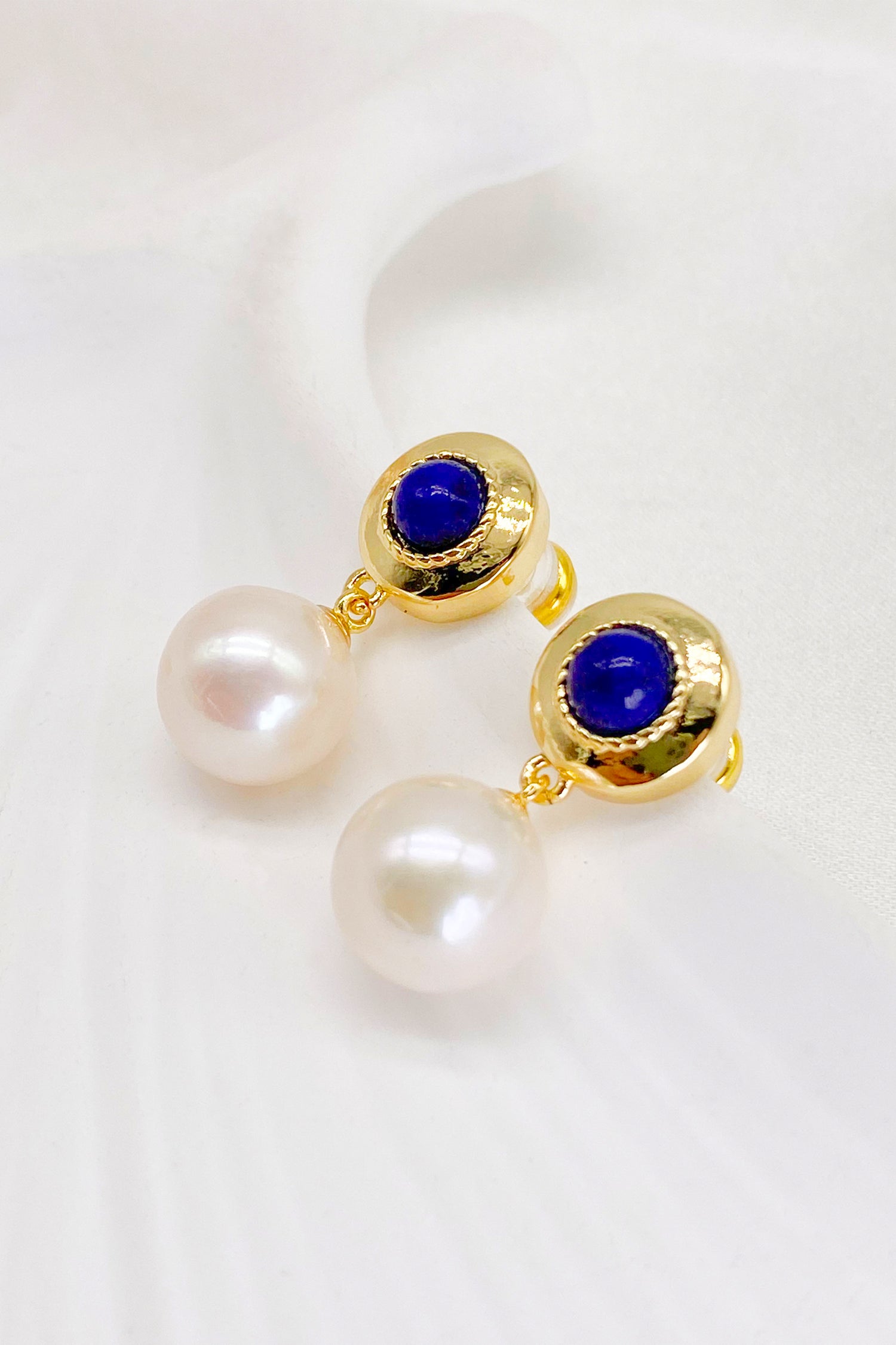 Carina 18K Gold-Filled Lapis Pearl Drop Earrings