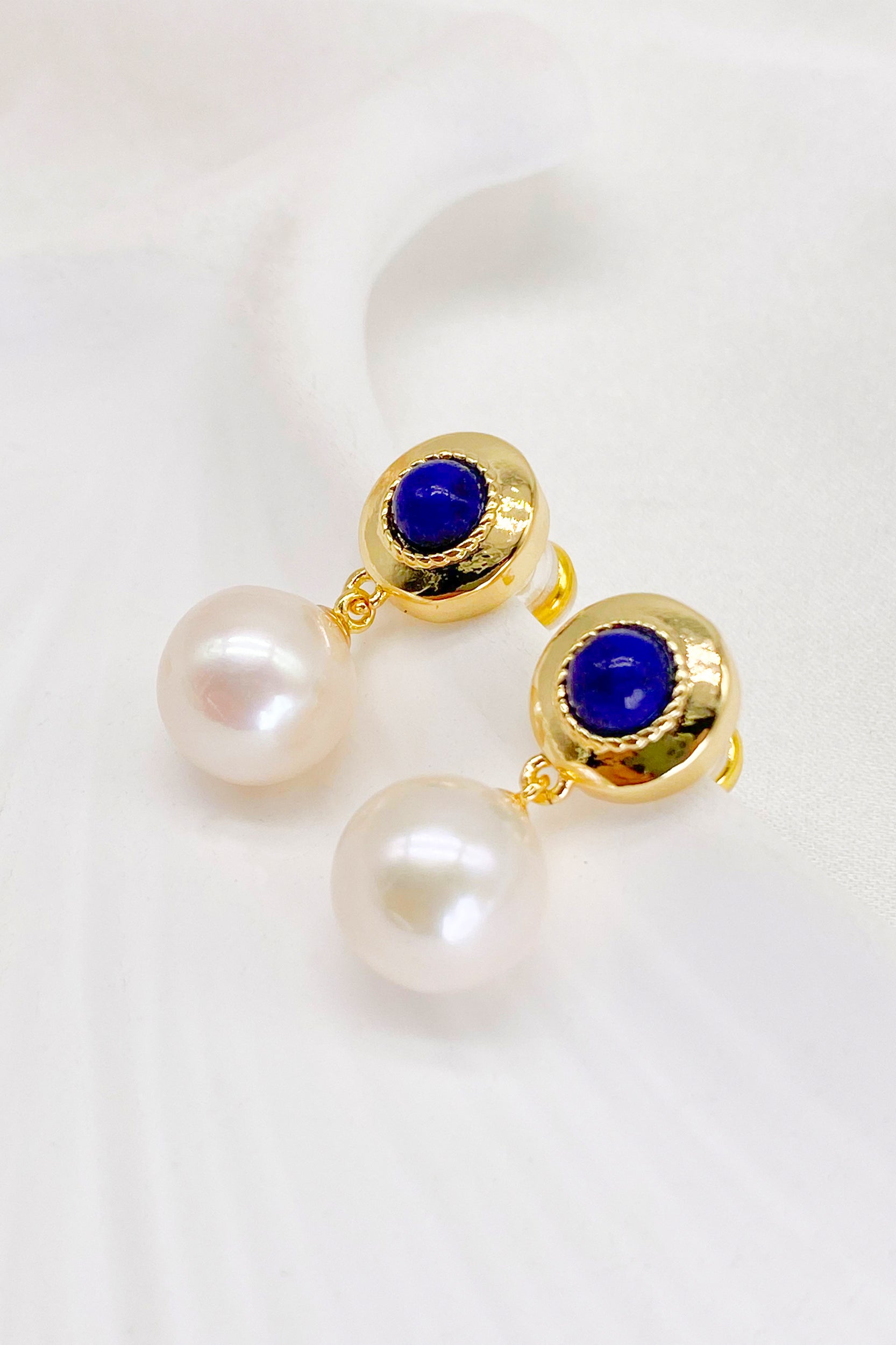 Carina 18K Gold-Filled Lapis Pearl Drop Earrings
