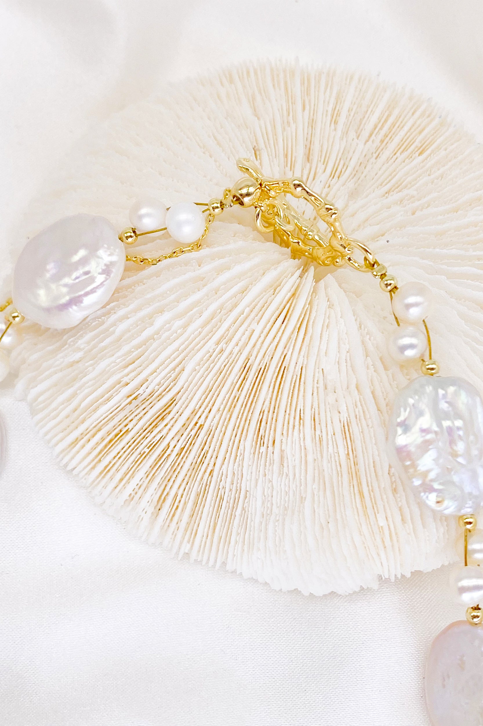 Cora Keshi Pearl Gold Bead Necklace