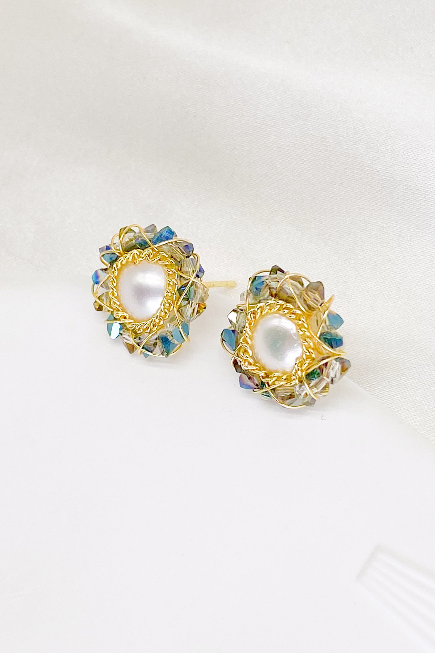 Francesca Gold Pearl Stud Earrings