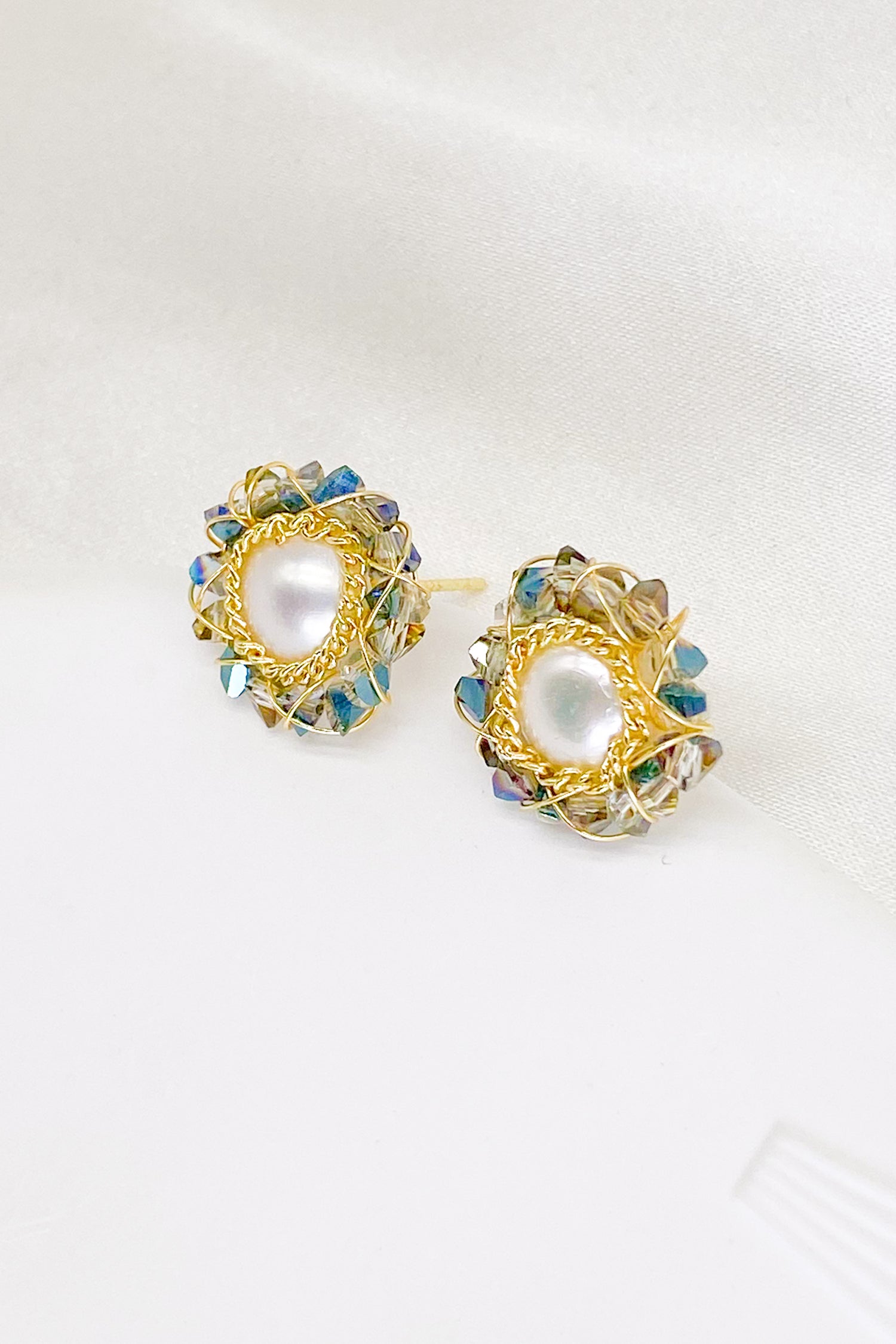 Francesca Gold Pearl Stud Earrings