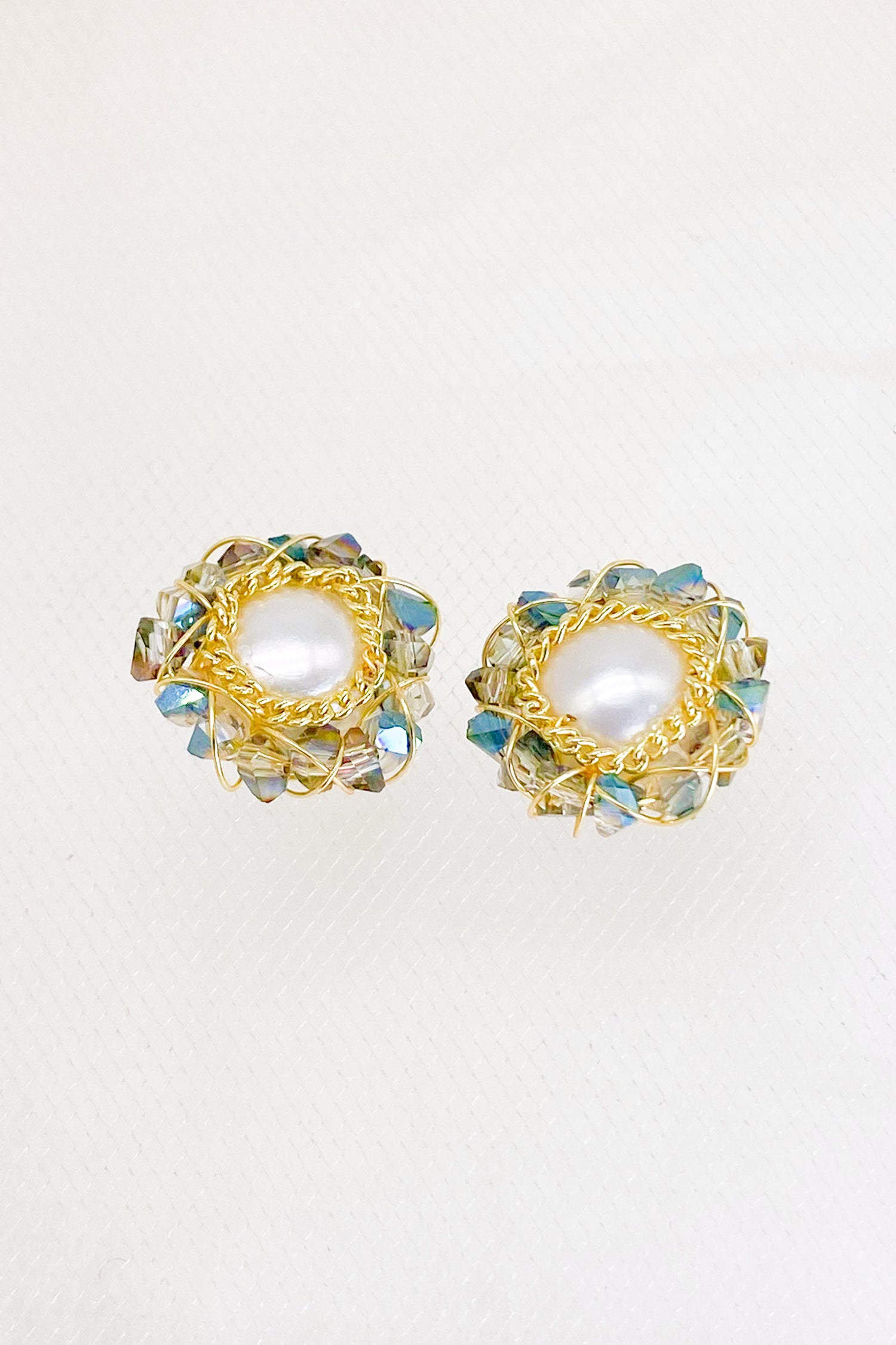 Francesca Gold Pearl Stud Earrings
