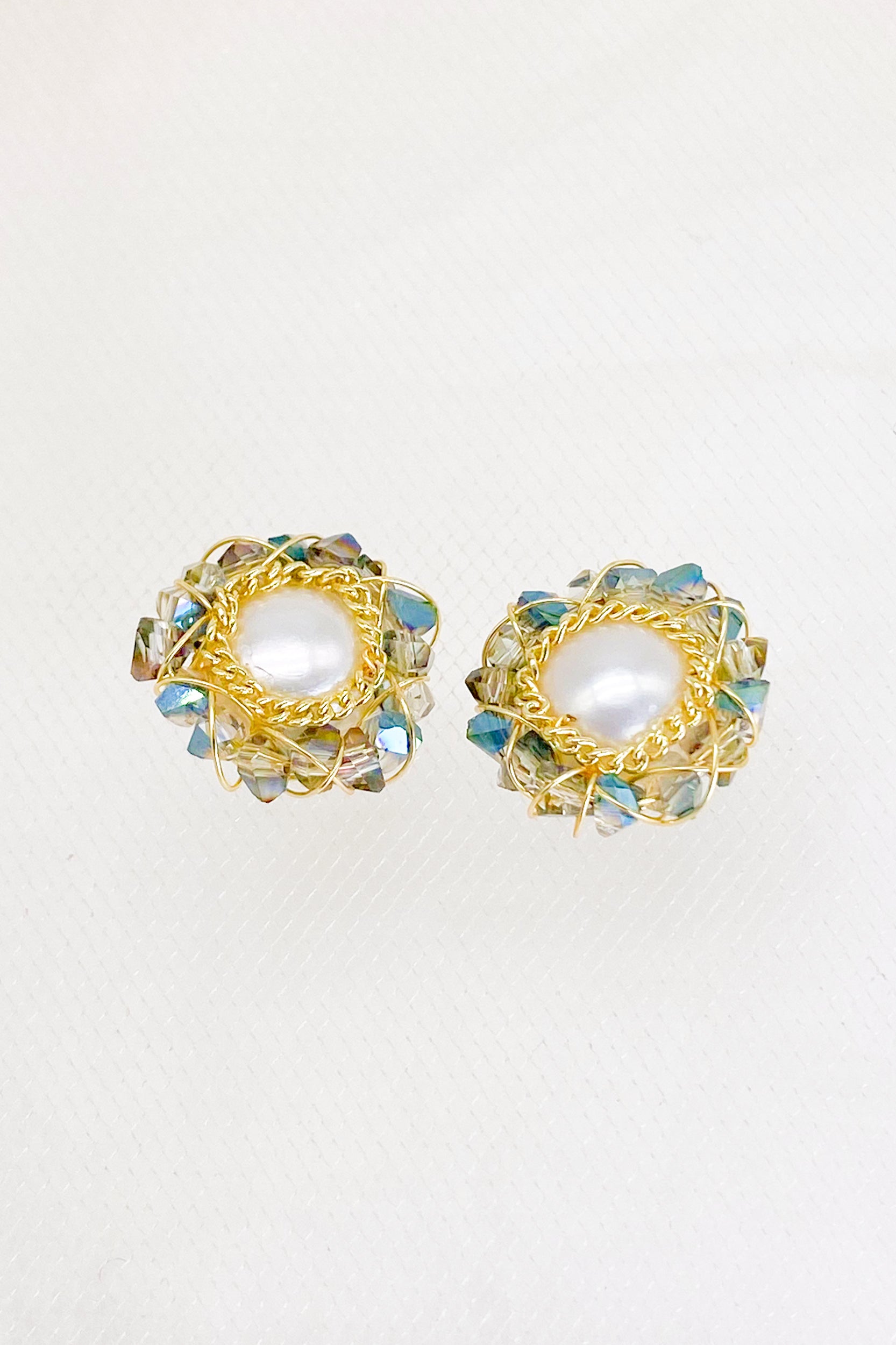 Francesca Gold Pearl Stud Earrings