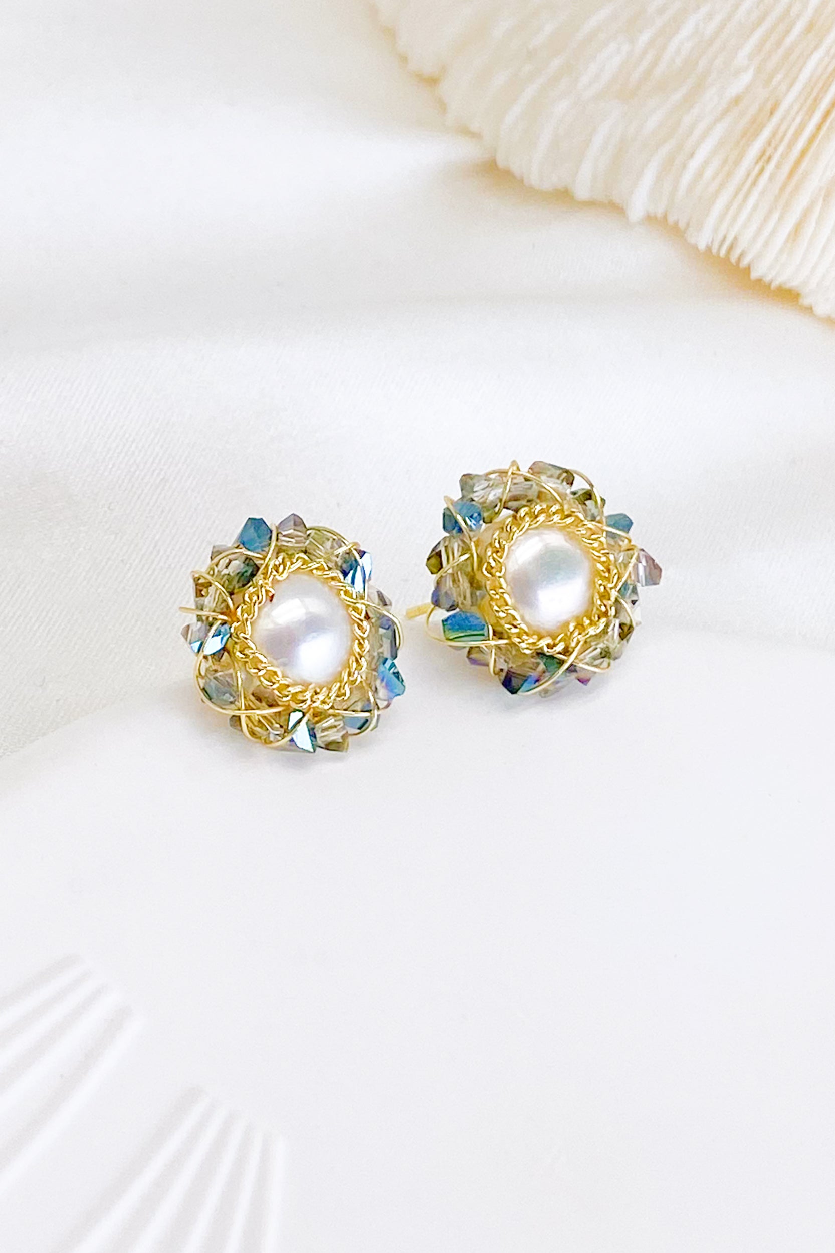 Francesca Gold Pearl Stud Earrings
