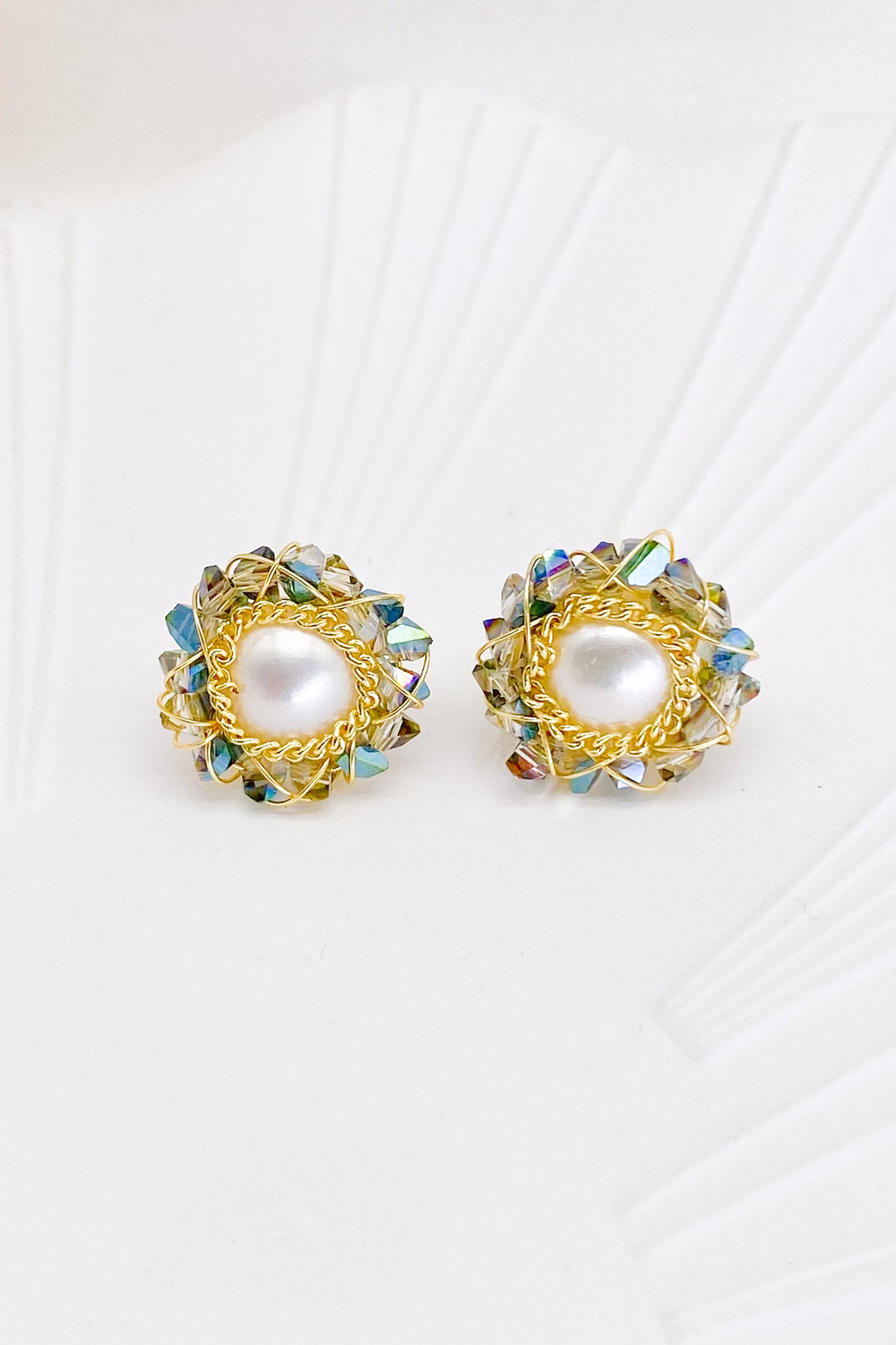 Francesca Gold Pearl Stud Earrings