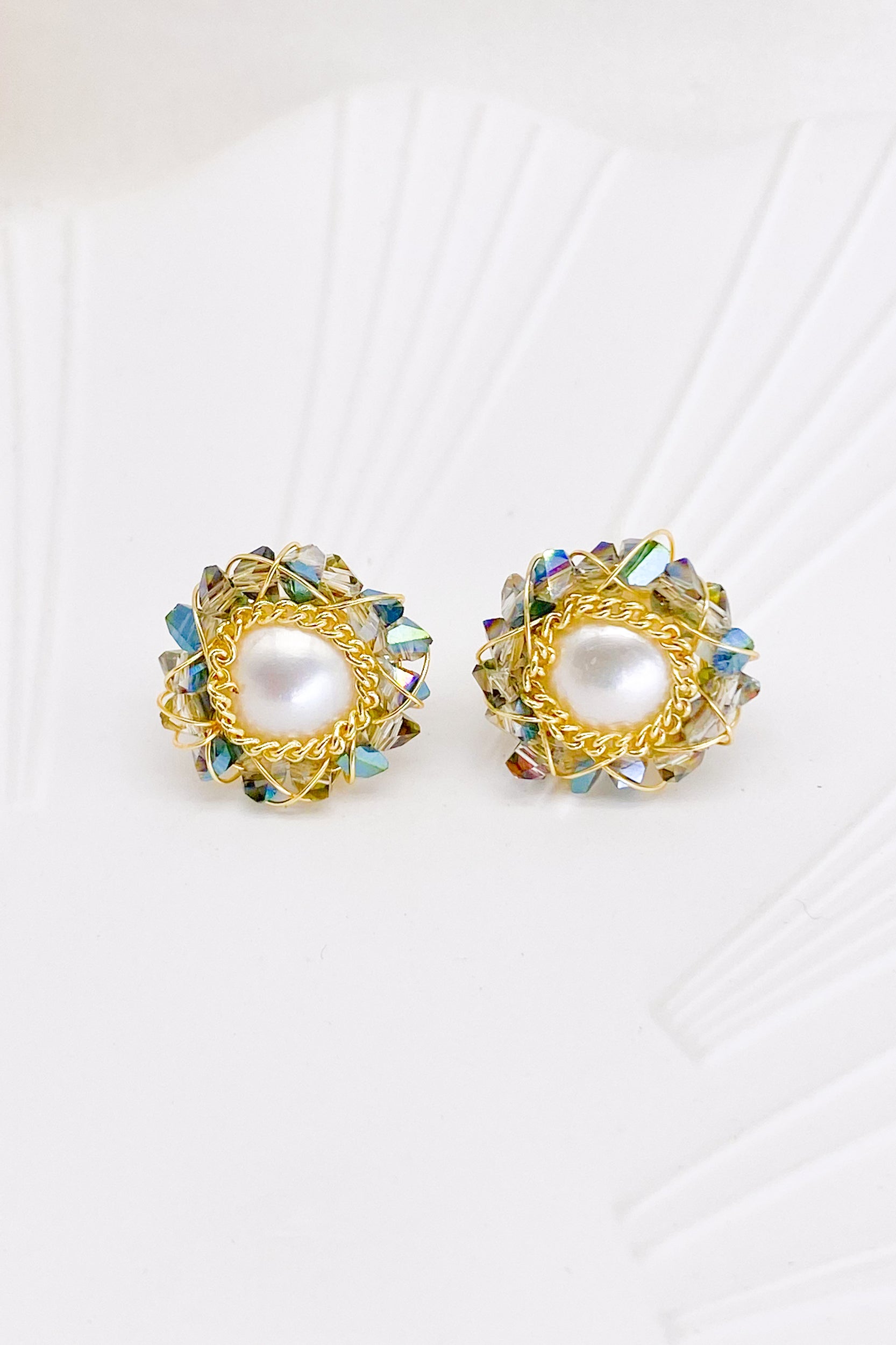 Francesca Gold Pearl Stud Earrings
