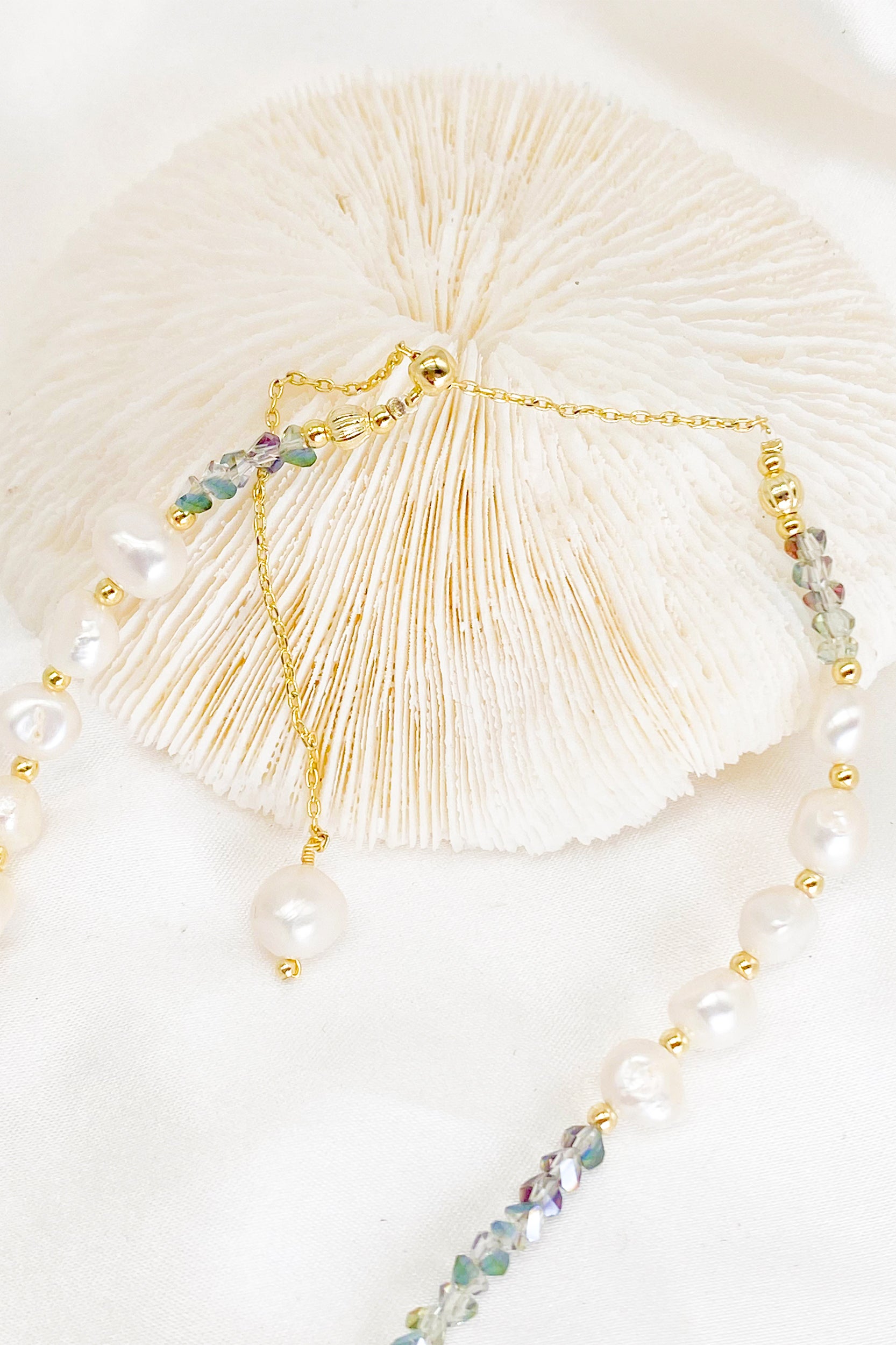 Grace Blue Crystal Freshwater Pearl Necklace