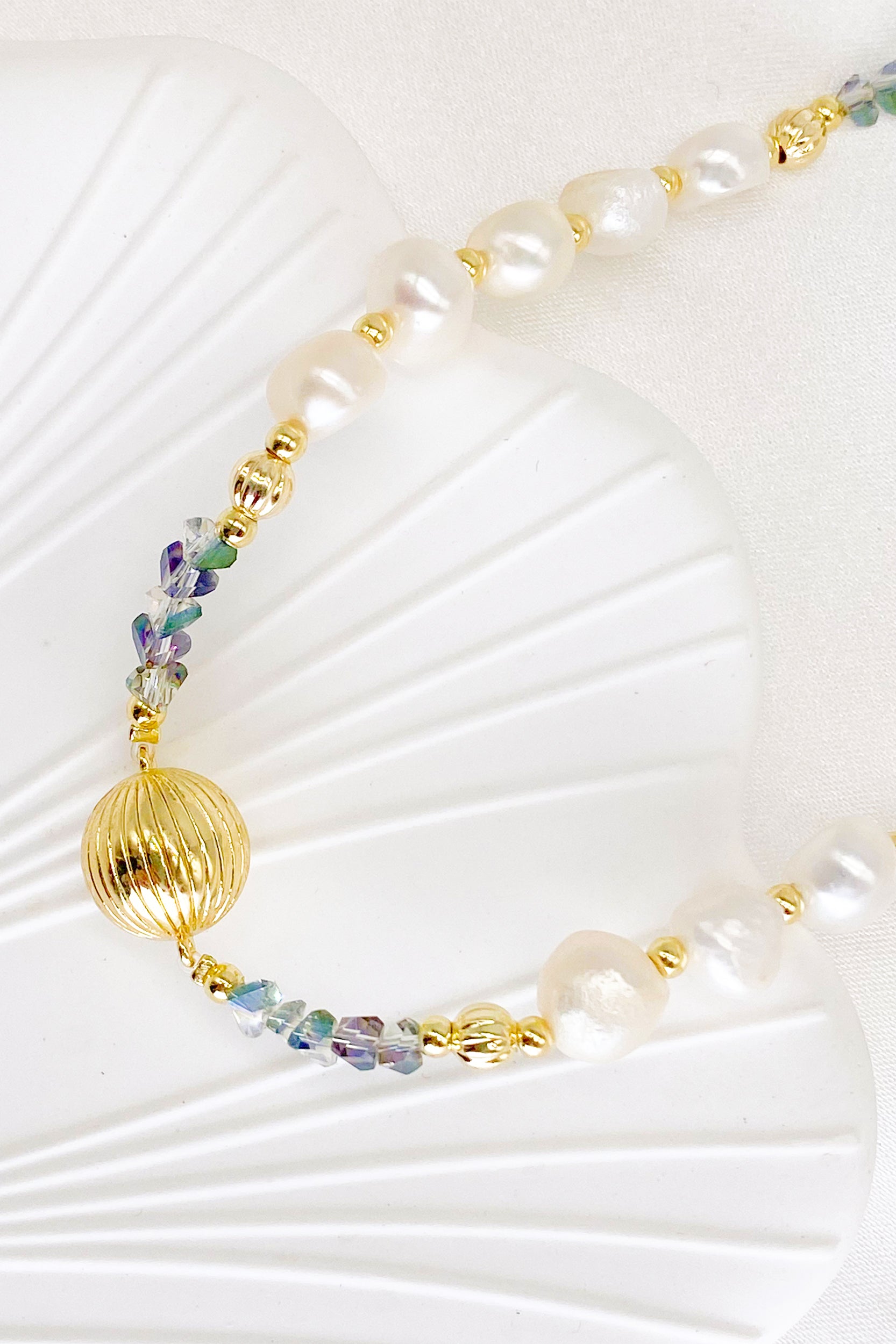 Grace Blue Crystal Freshwater Pearl Necklace