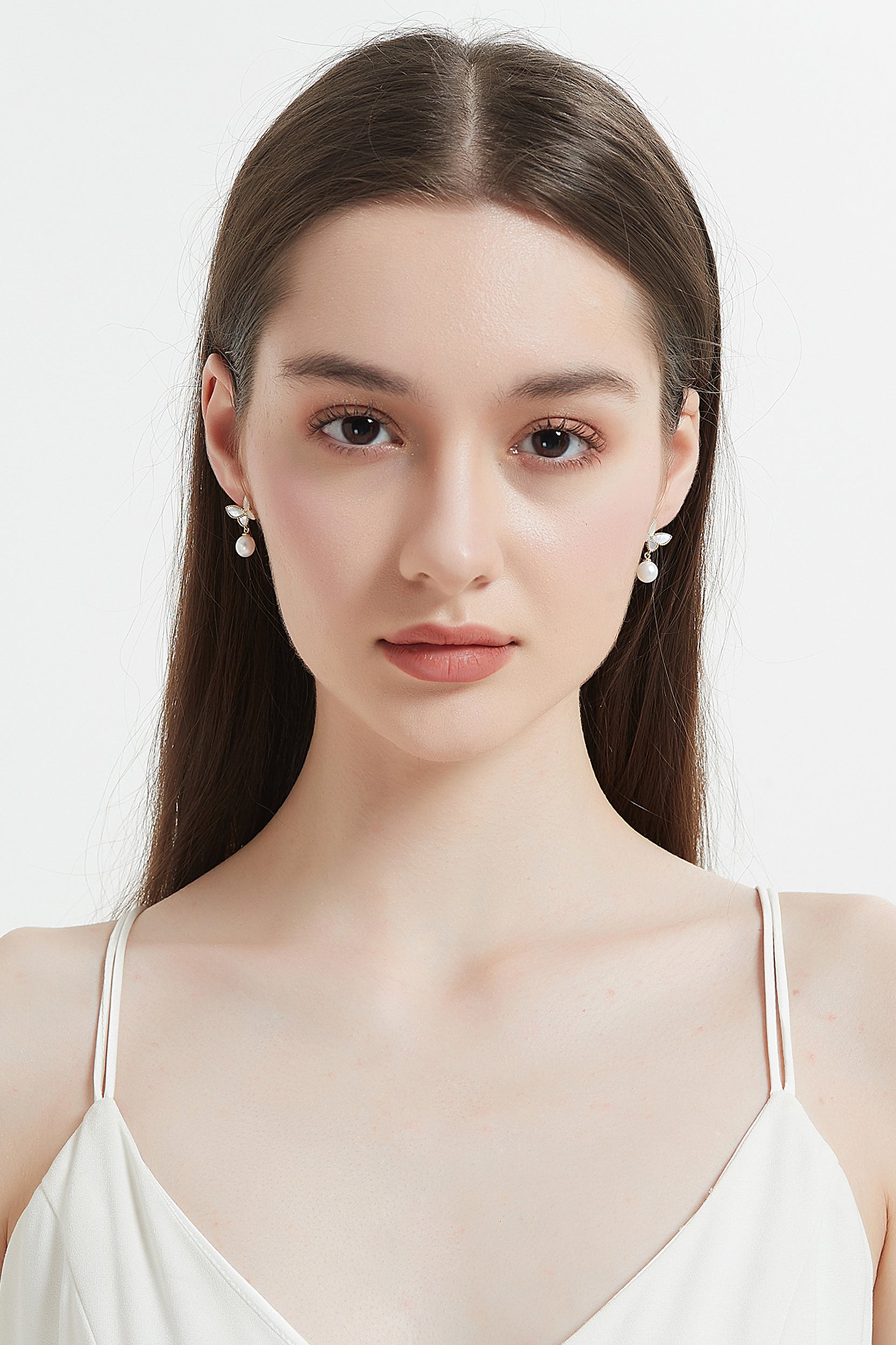 Jennifer Mother of Pearl Butterfly Drop Earrings