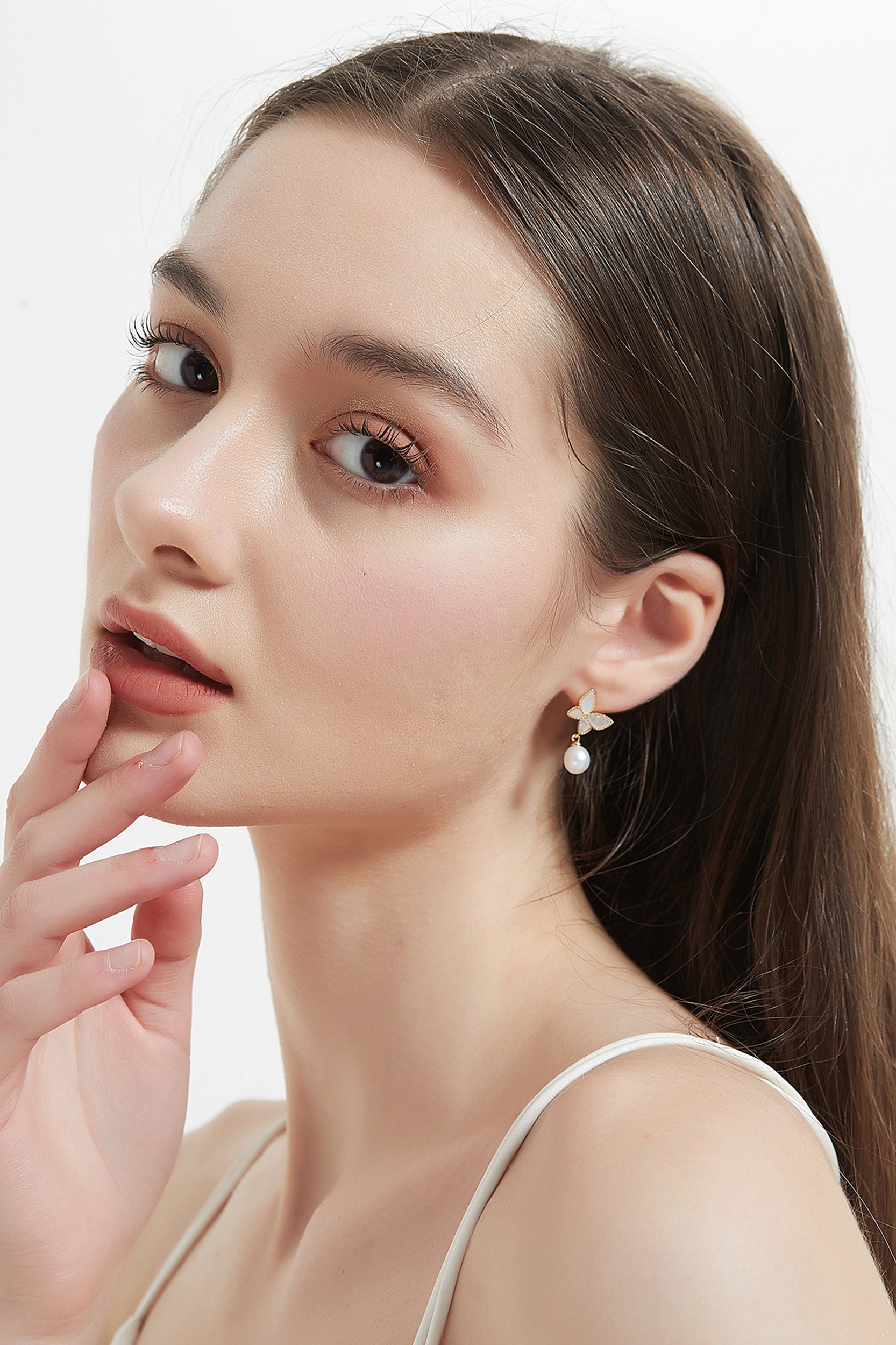 Jennifer Mother of Pearl Butterfly Drop Earrings