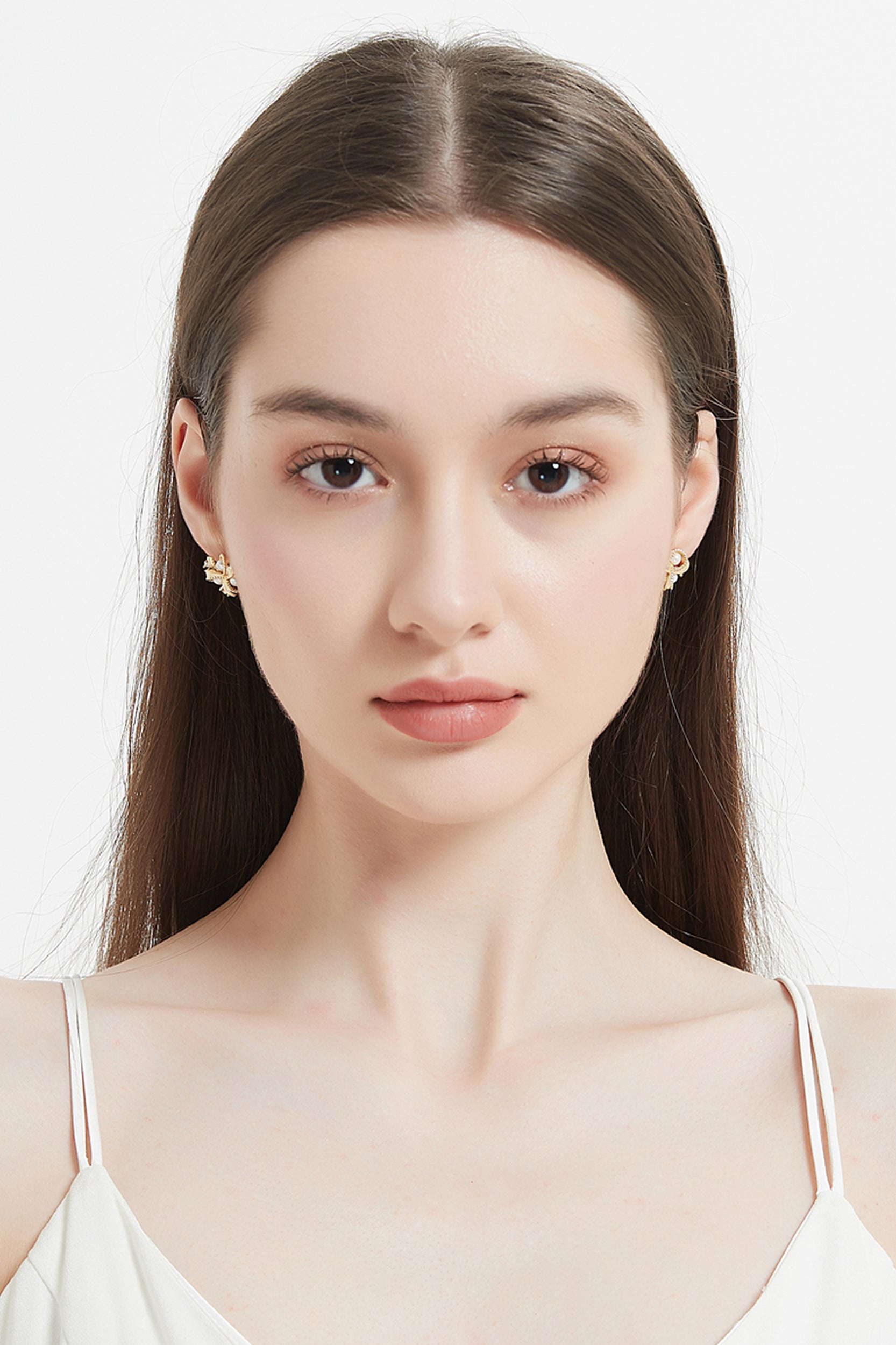 Lathika Gold Pearl Knot Stud Earrings