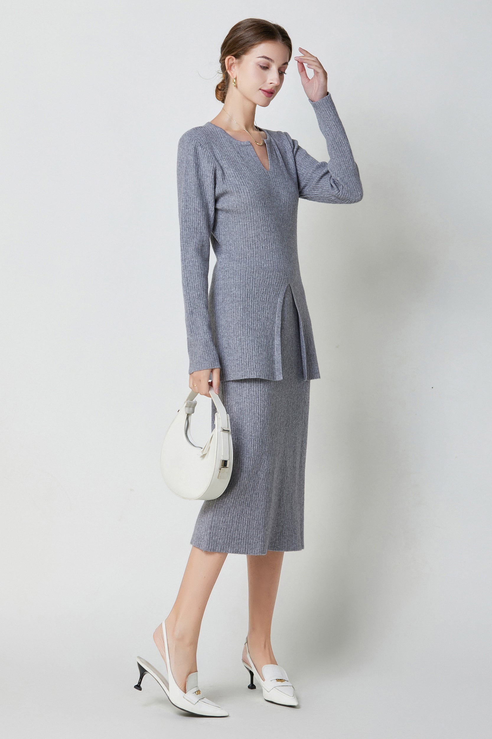 SKYEMarcellaBackSlitStretchKnitMidiSkirt1