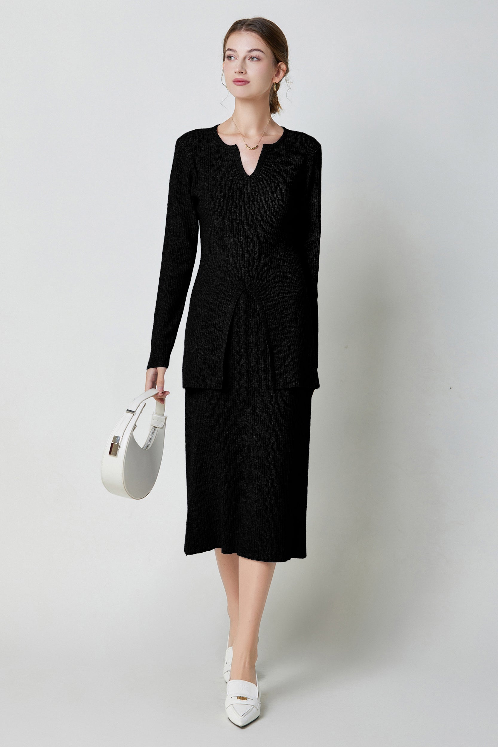 SKYEMarcellaBackSlitStretchKnitMidiSkirt3