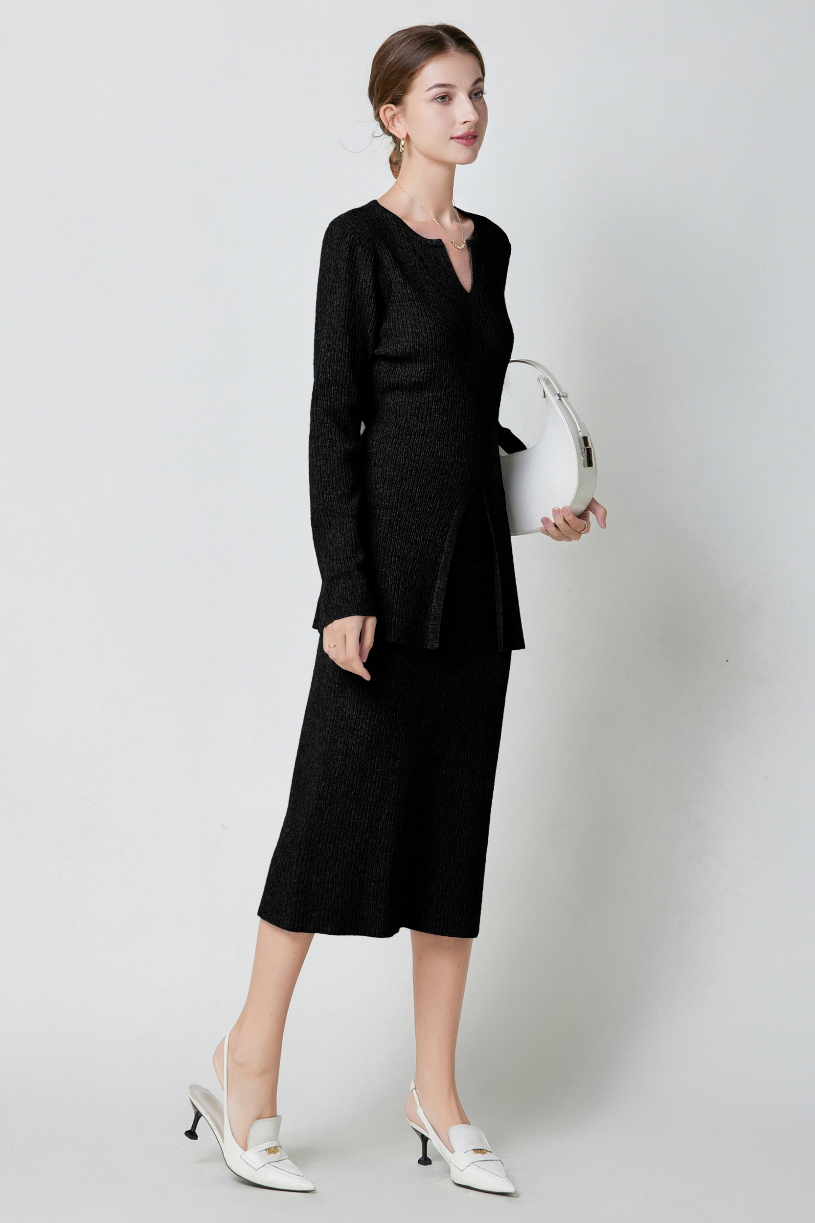 SKYEMarcellaBackSlitStretchKnitMidiSkirt5