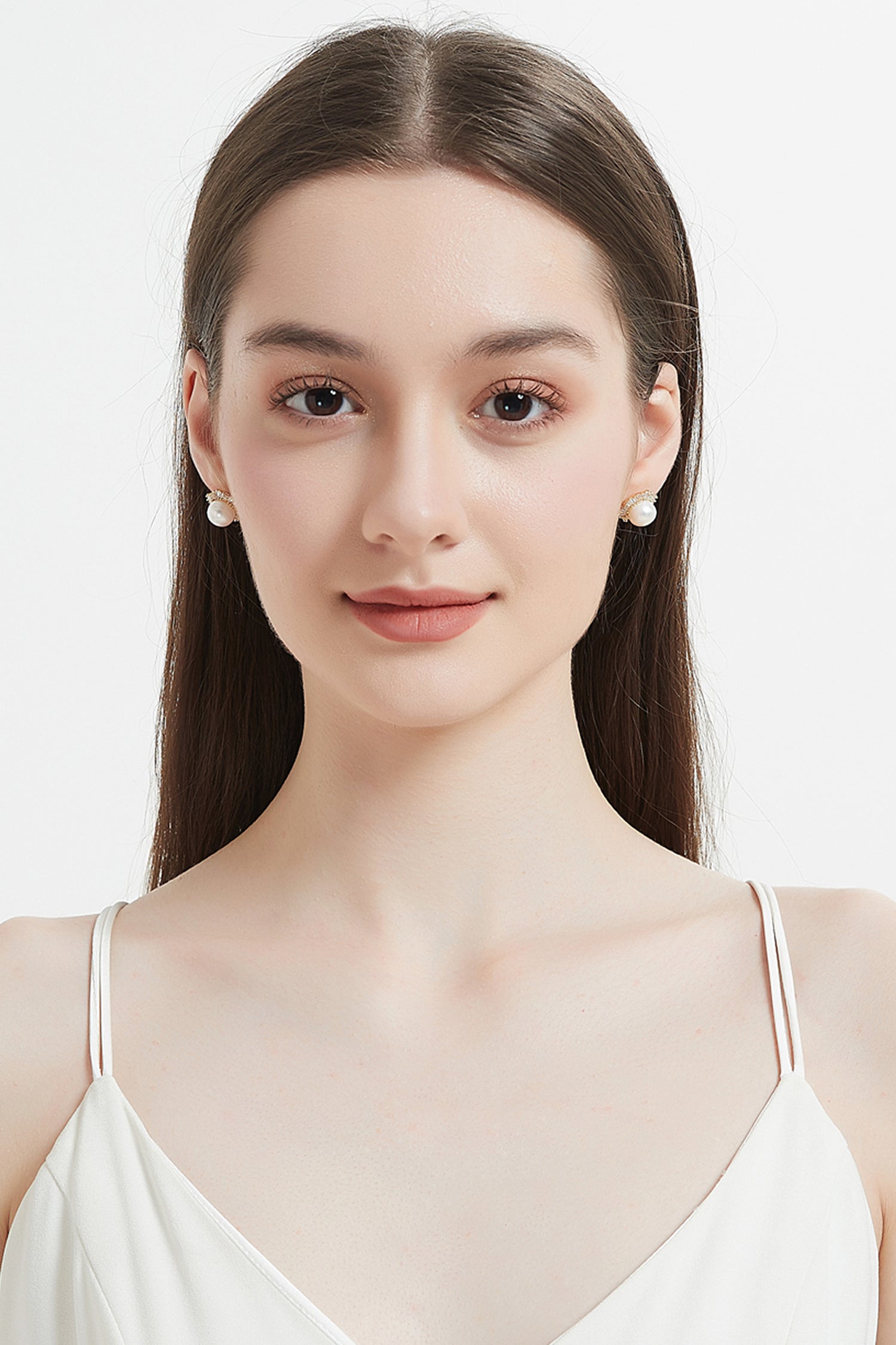 Margot Cubic Zirconia Baguette Pearl Hexagon Stud Earrings