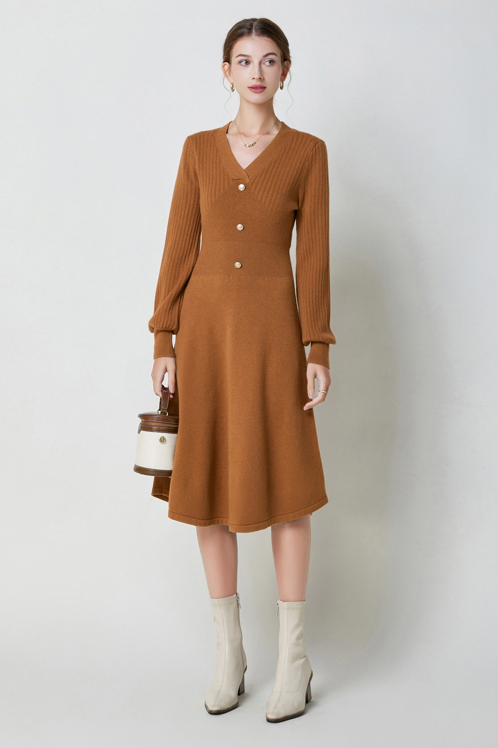 SKYENicolaV-neckPuffSleeveStretchKnitMidiDress_0015s_0010_Brown