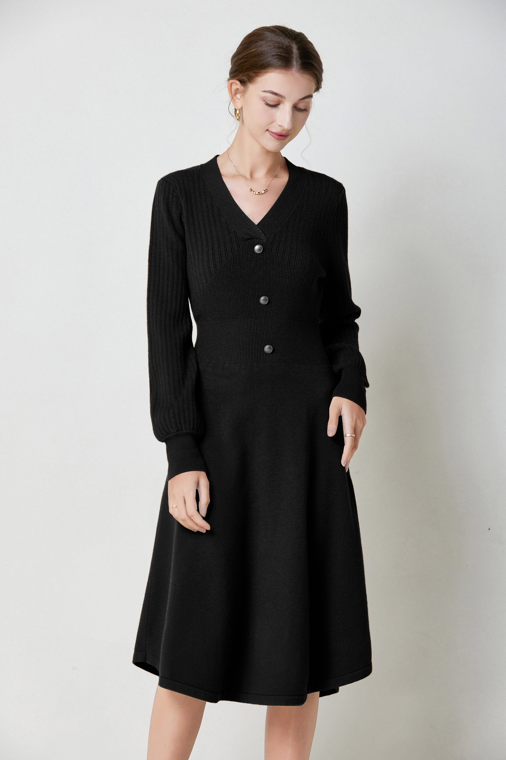 SKYENicolaV-neckPuffSleeveStretchKnitMidiDress_0015s_0015_Black