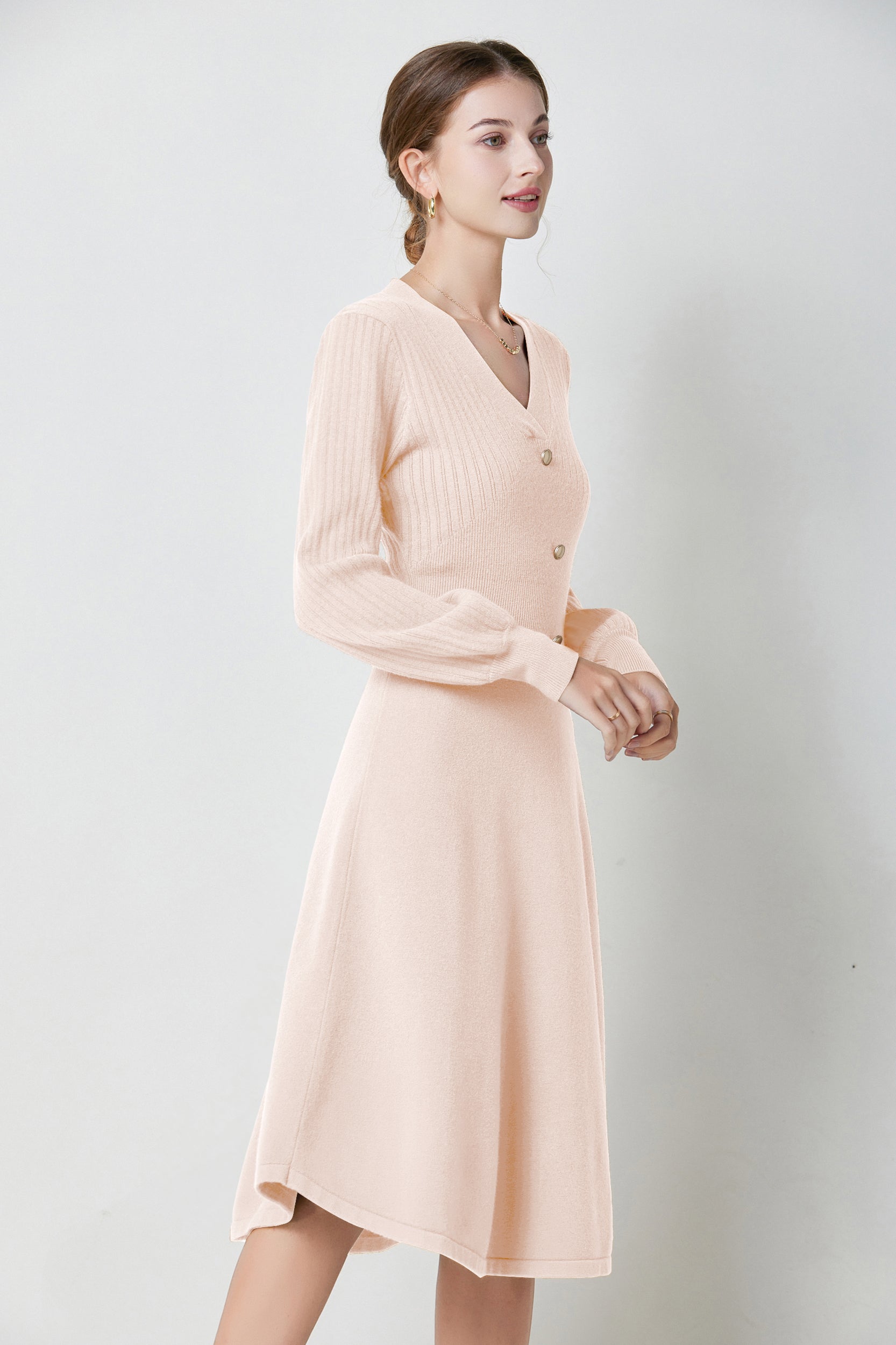 SKYENicolaV-neckPuffSleeveStretchKnitMidiDress_0015s_0017_Pink