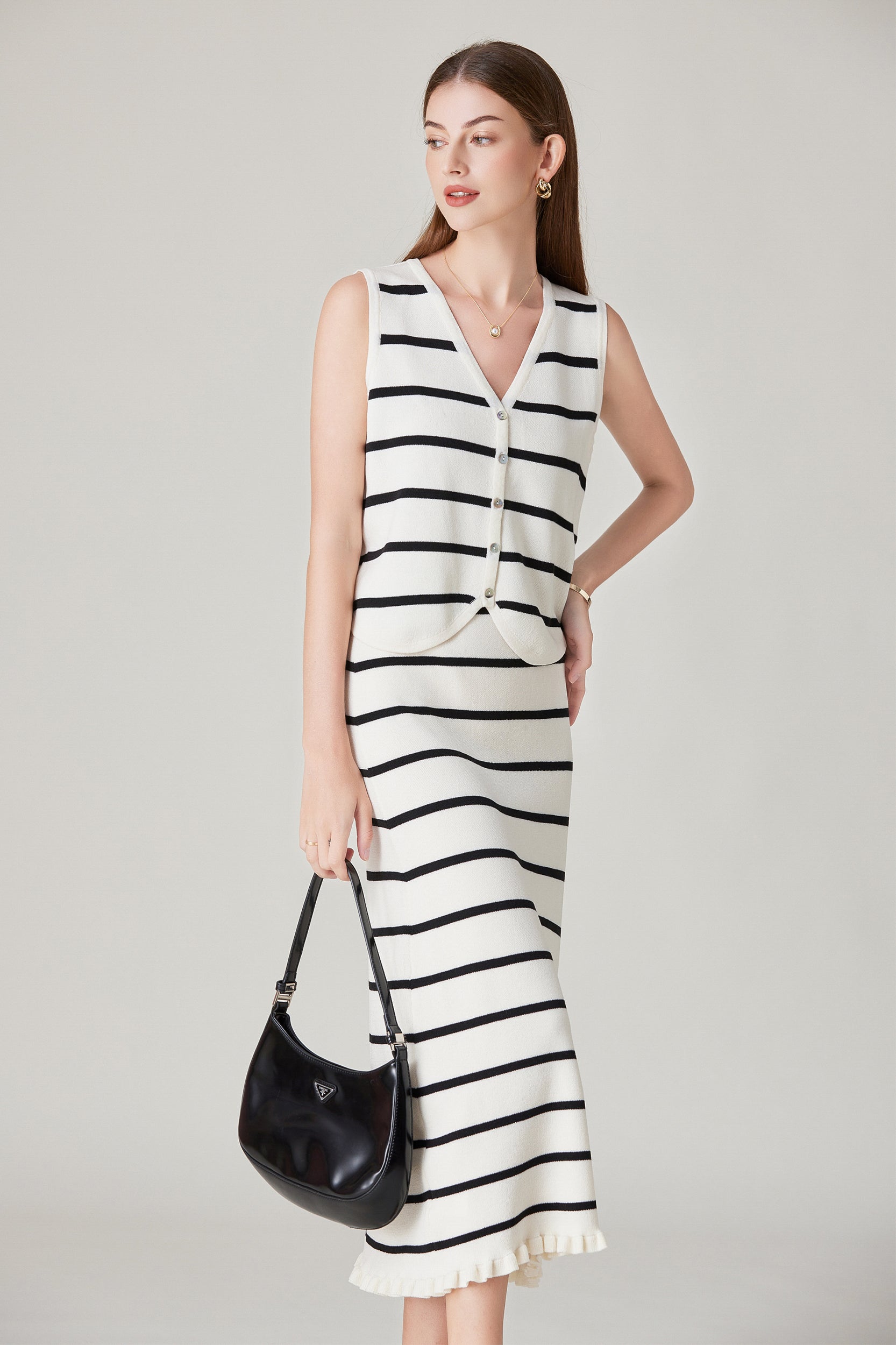 Sheena Striped Two Piece Midi Dress