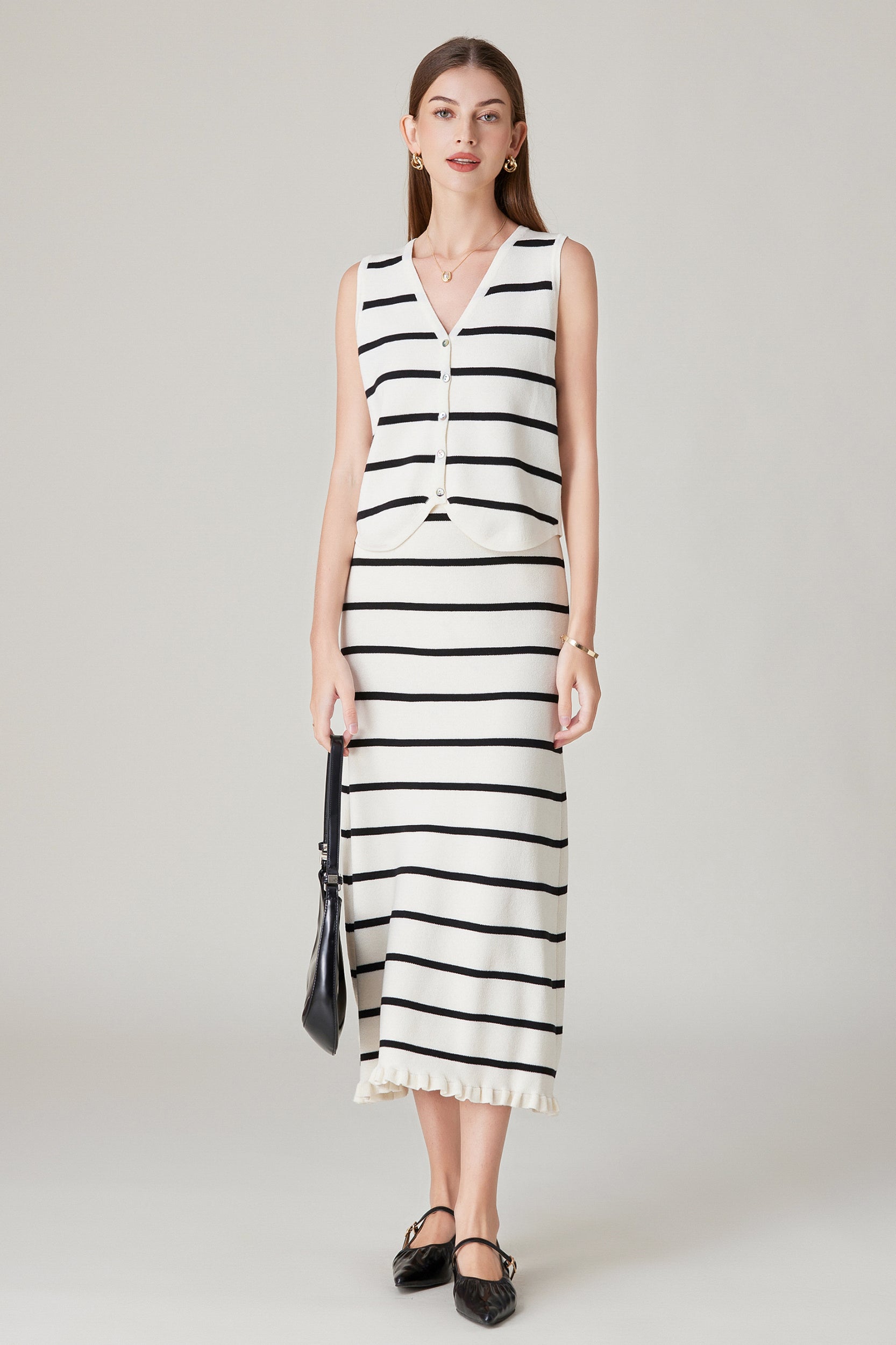 Sheena Striped Two Piece Midi Dress