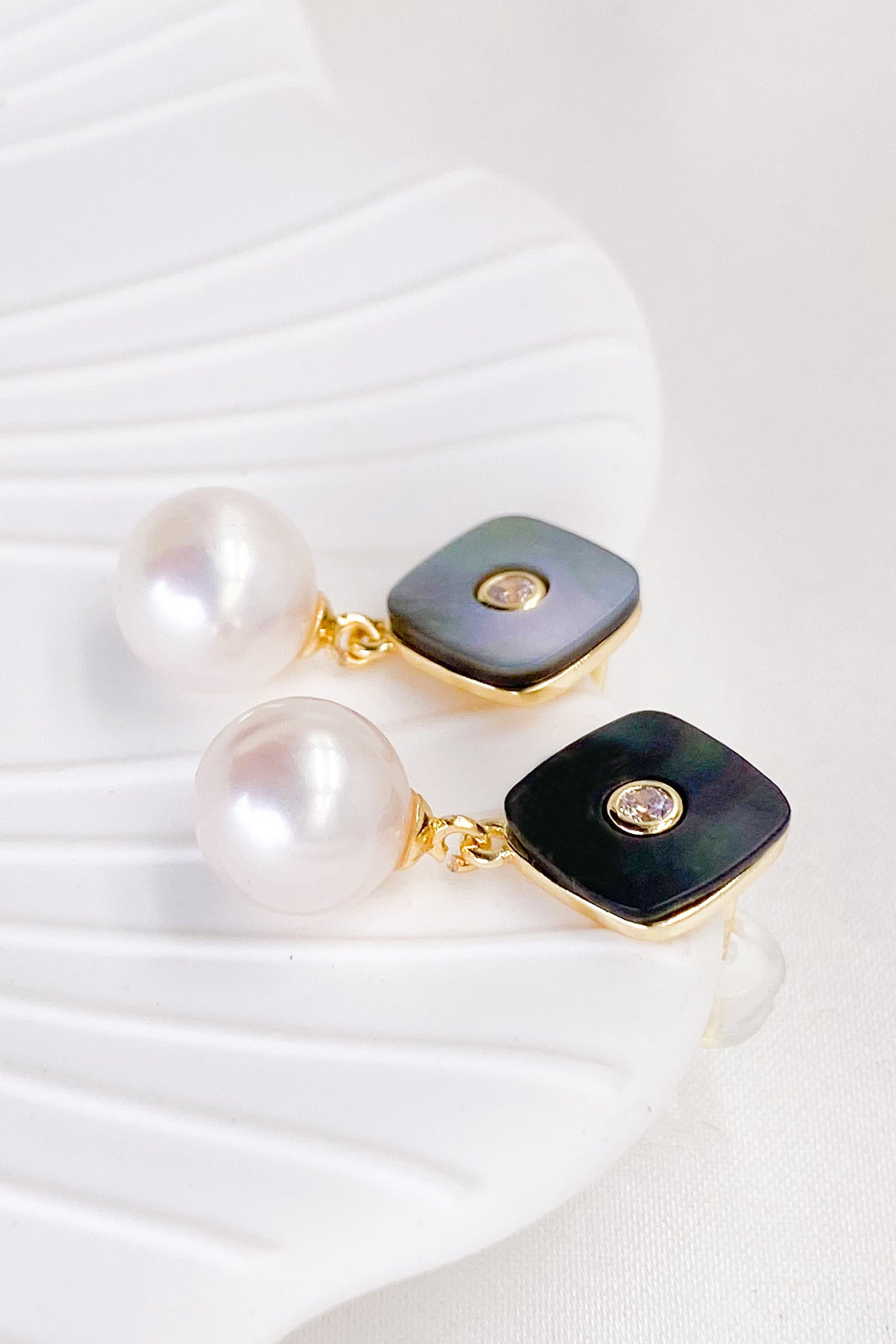 Talia Mother-of-Pearl 18K Gold Earrings