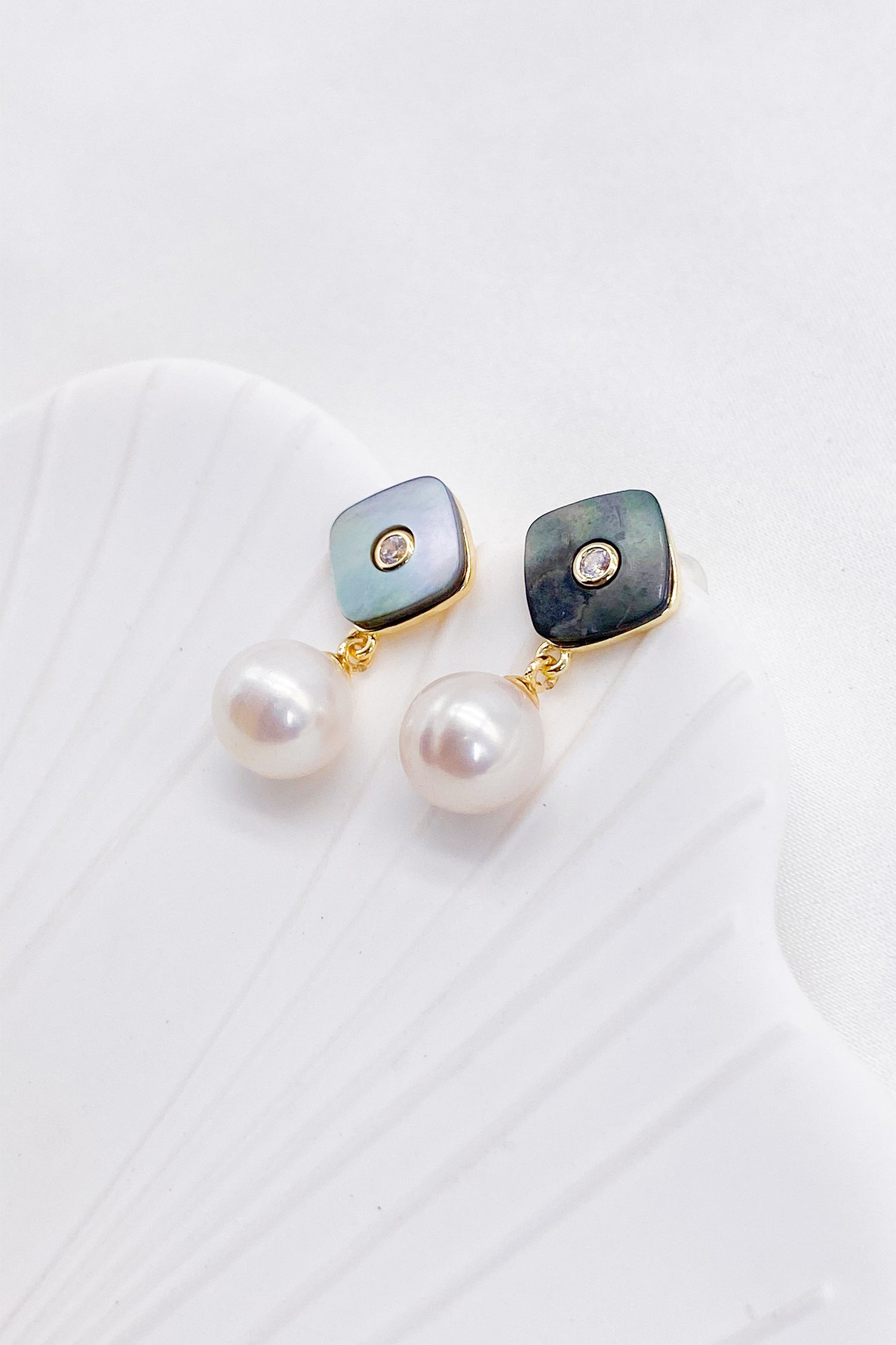 Talia Mother-of-Pearl 18K Gold Earrings