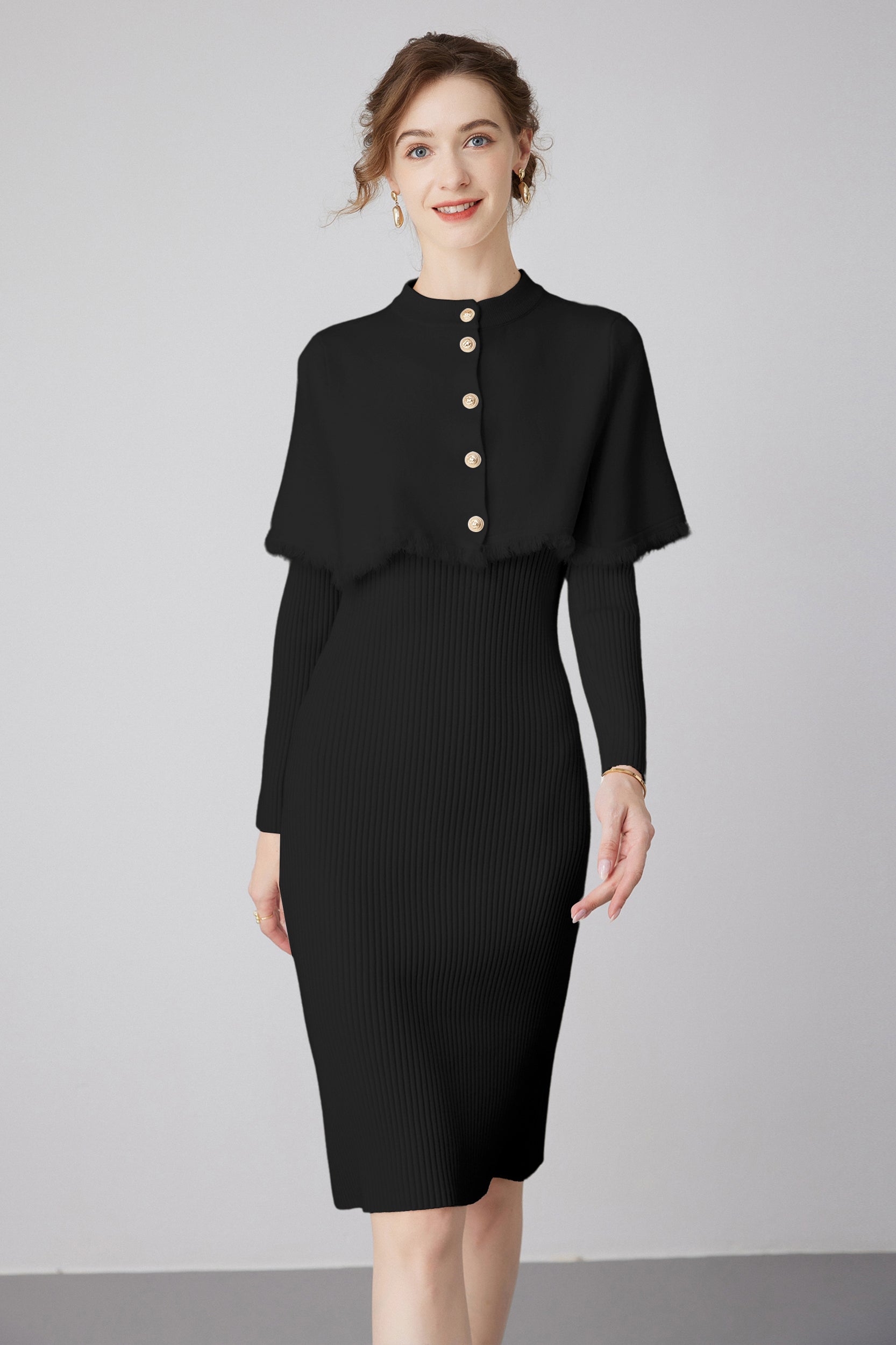SKYETalullaCapeRibbedKnitDressblack_2
