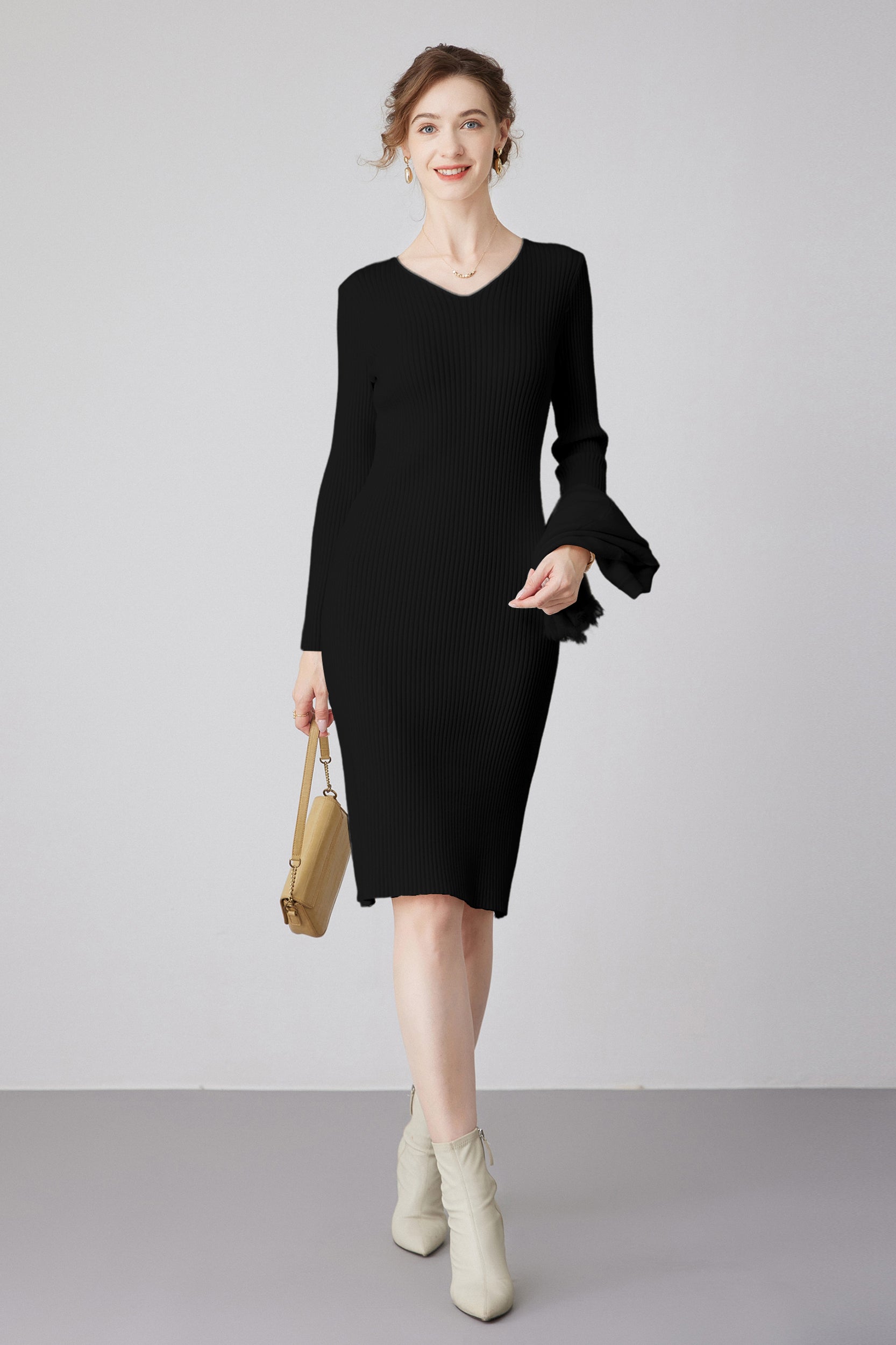SKYETalullaCapeRibbedKnitDressblack_3