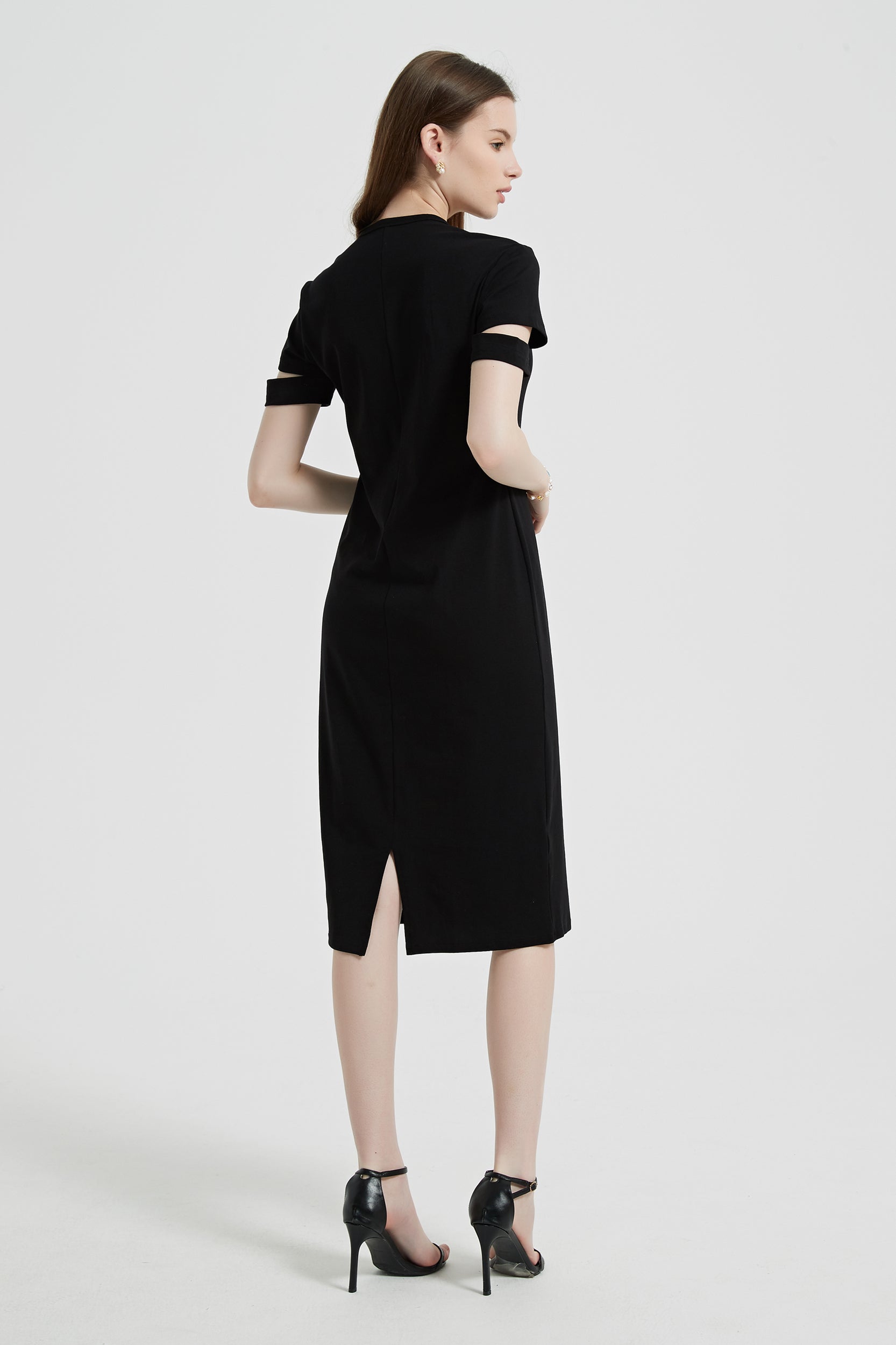 Vega Cotton Cutout Short Sleeve Midi Dress